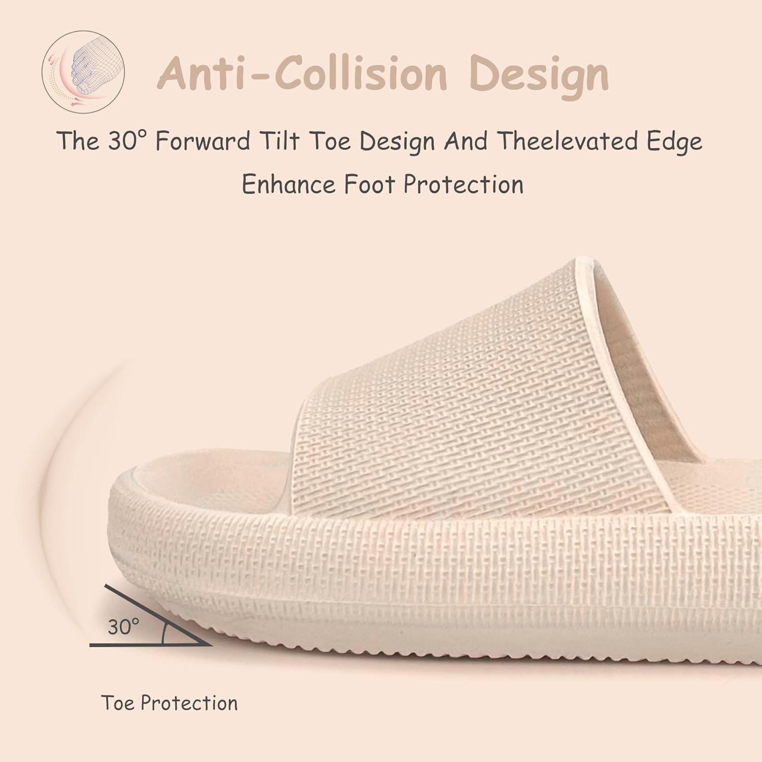 imageCubufly Cloud Slides for KidsBoys Girls Shower Slippers Slip on SandalsNonSlip Open Toe Pillow Slippers SandalsQuick Drying Summer Beach Pool ShoesBeige