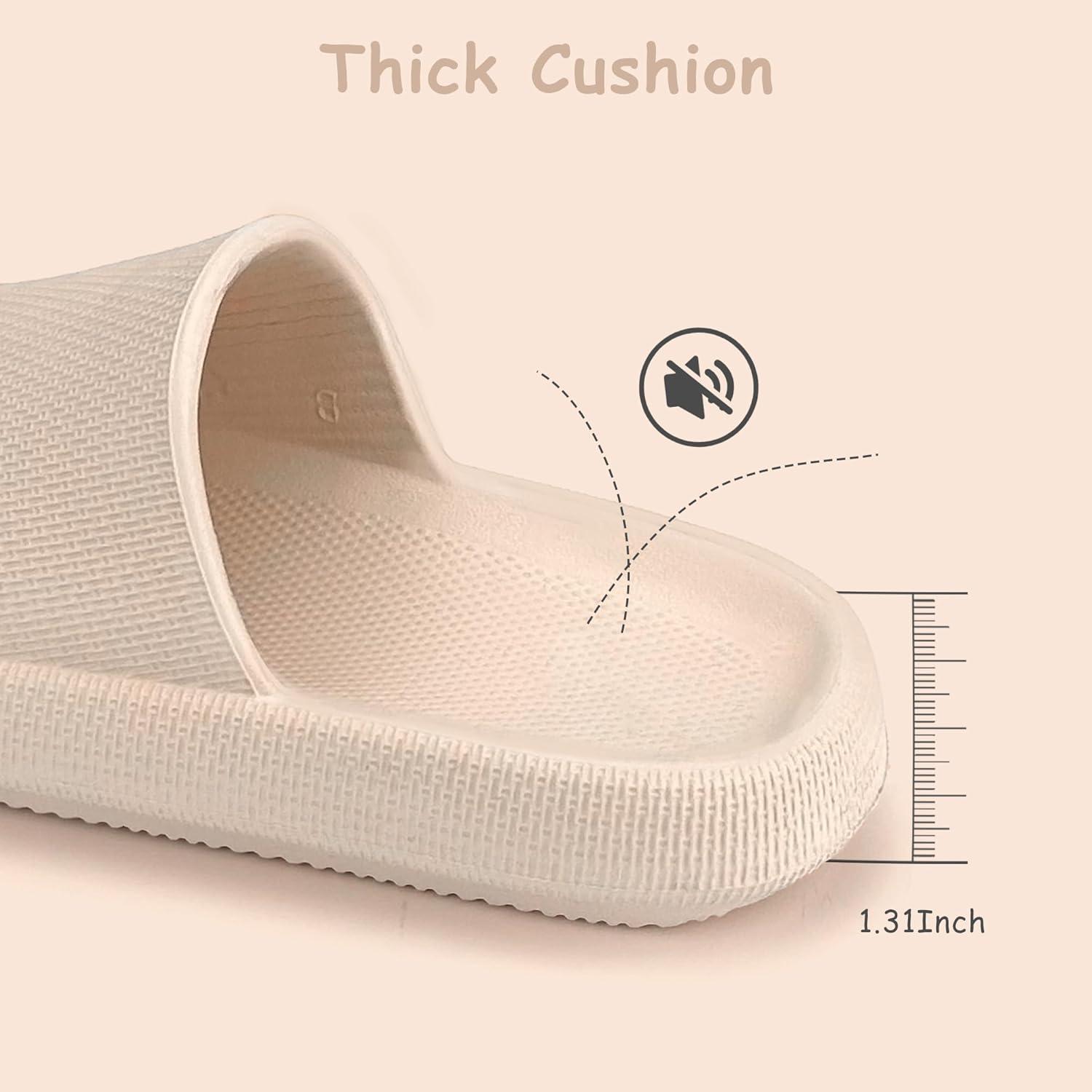 imageCubufly Cloud Slides for KidsBoys Girls Shower Slippers Slip on SandalsNonSlip Open Toe Pillow Slippers SandalsQuick Drying Summer Beach Pool ShoesBeige