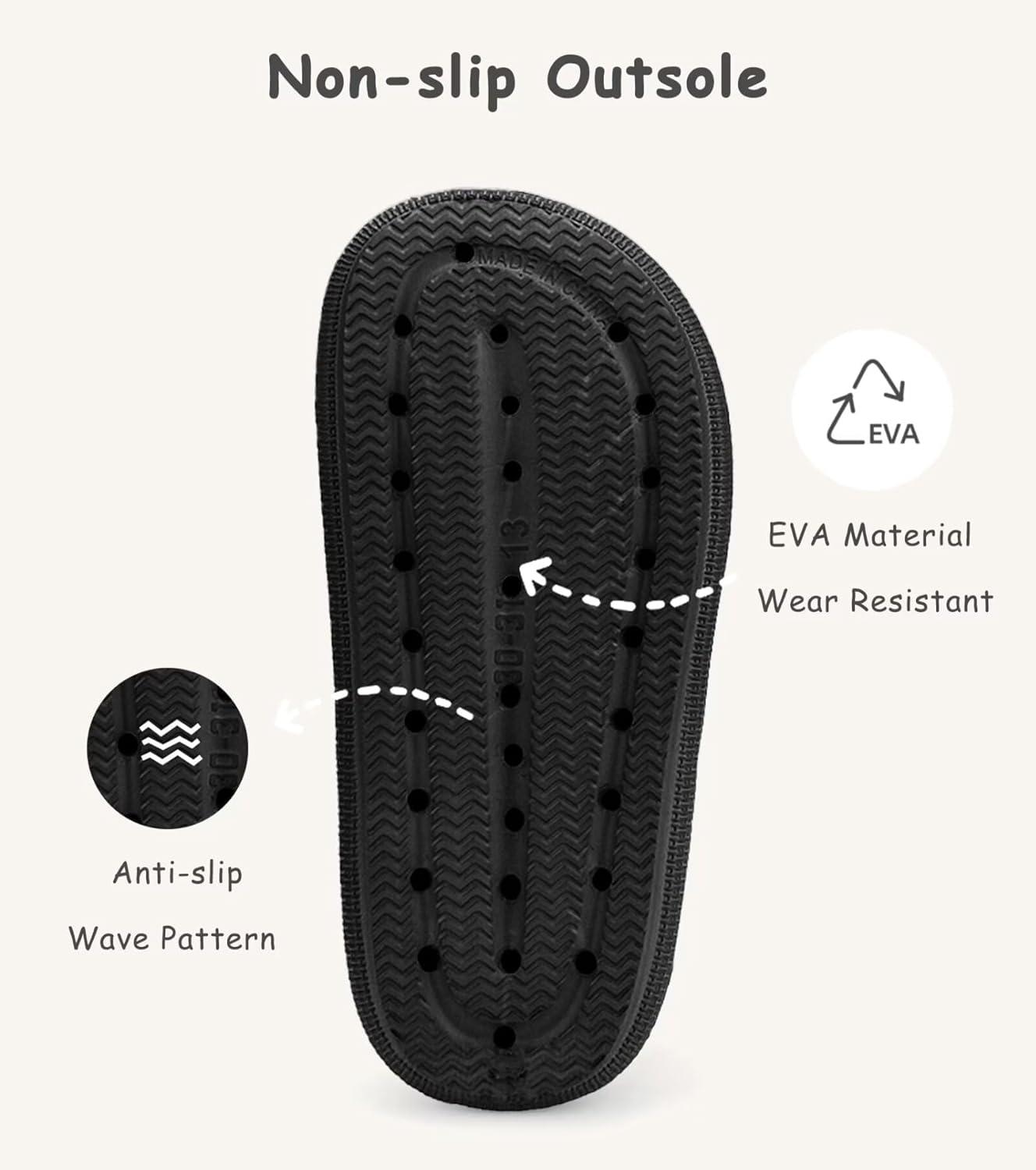 imageCubufly Cloud Slides for KidsBoys Girls Shower Slippers Slip on SandalsNonSlip Open Toe Pillow Slippers SandalsQuick Drying Summer Beach Pool ShoesDark