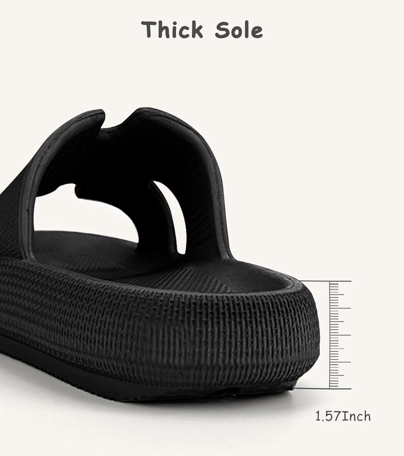 imageCubufly Cloud Slides for KidsBoys Girls Shower Slippers Slip on SandalsNonSlip Open Toe Pillow Slippers SandalsQuick Drying Summer Beach Pool ShoesDark