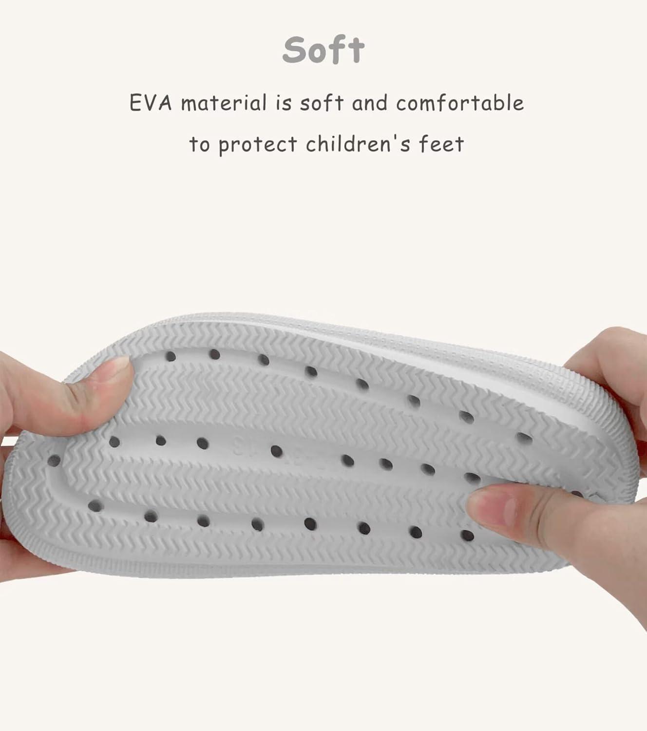 imageCubufly Cloud Slides for KidsBoys Girls Shower Slippers Slip on SandalsNonSlip Open Toe Pillow Slippers SandalsQuick Drying Summer Beach Pool ShoesGrey