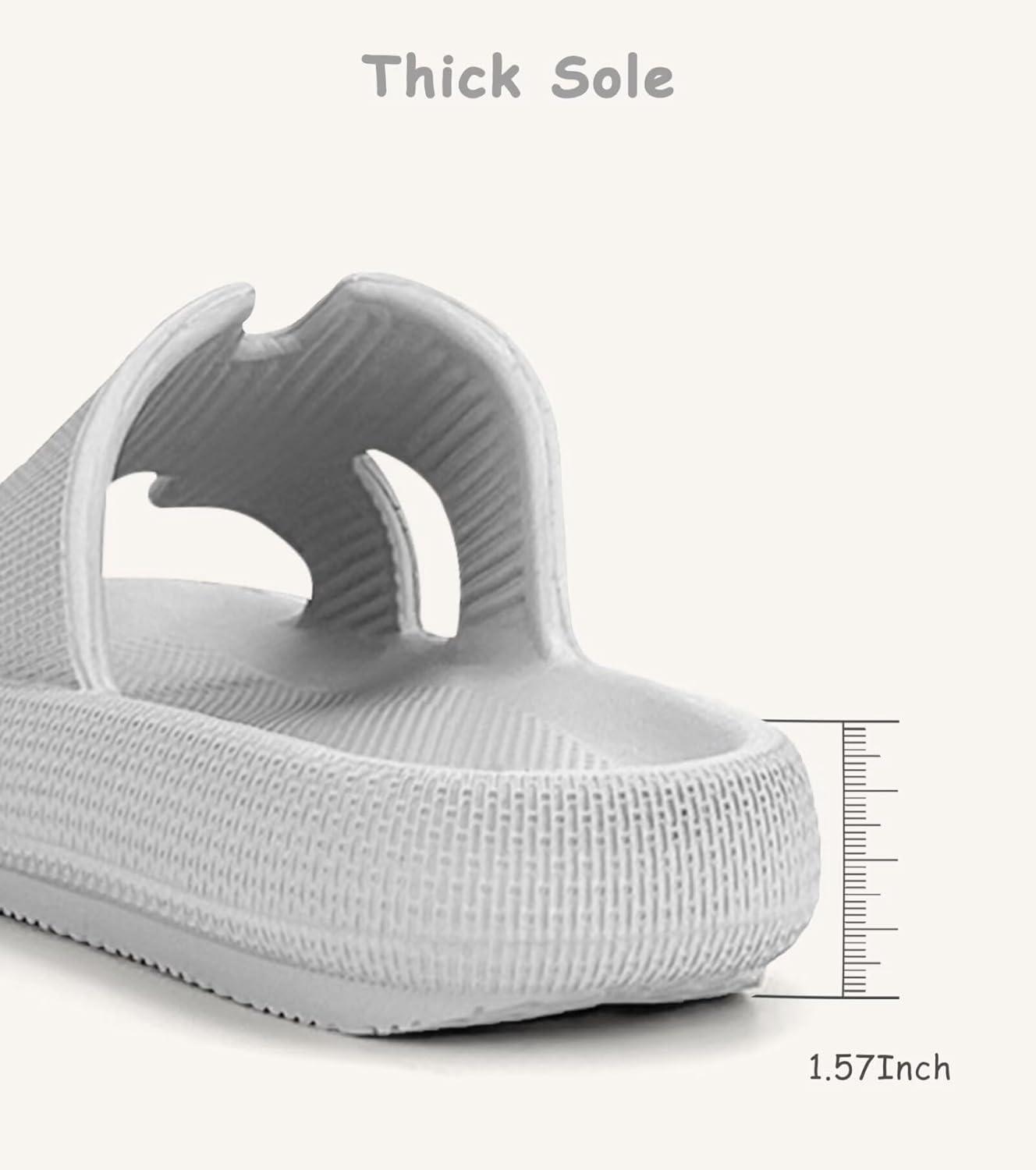 imageCubufly Cloud Slides for KidsBoys Girls Shower Slippers Slip on SandalsNonSlip Open Toe Pillow Slippers SandalsQuick Drying Summer Beach Pool ShoesGrey