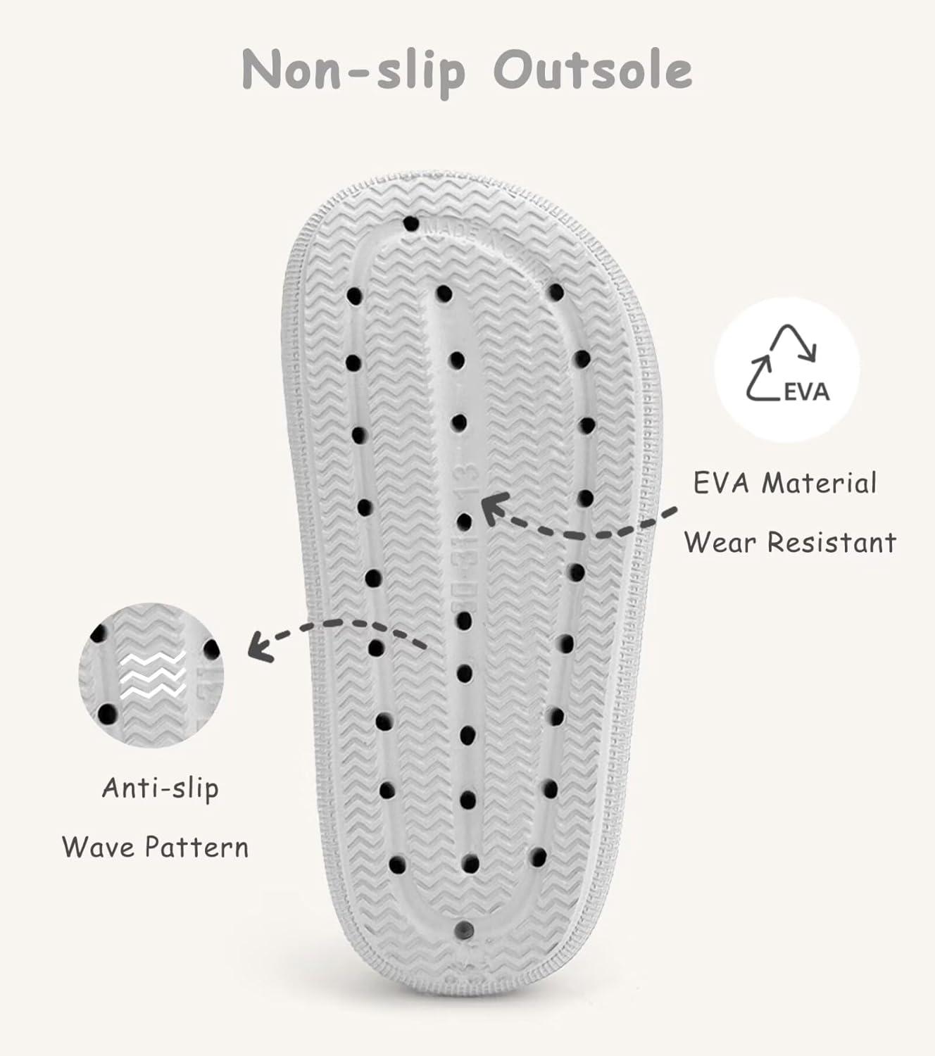 imageCubufly Cloud Slides for KidsBoys Girls Shower Slippers Slip on SandalsNonSlip Open Toe Pillow Slippers SandalsQuick Drying Summer Beach Pool ShoesGrey