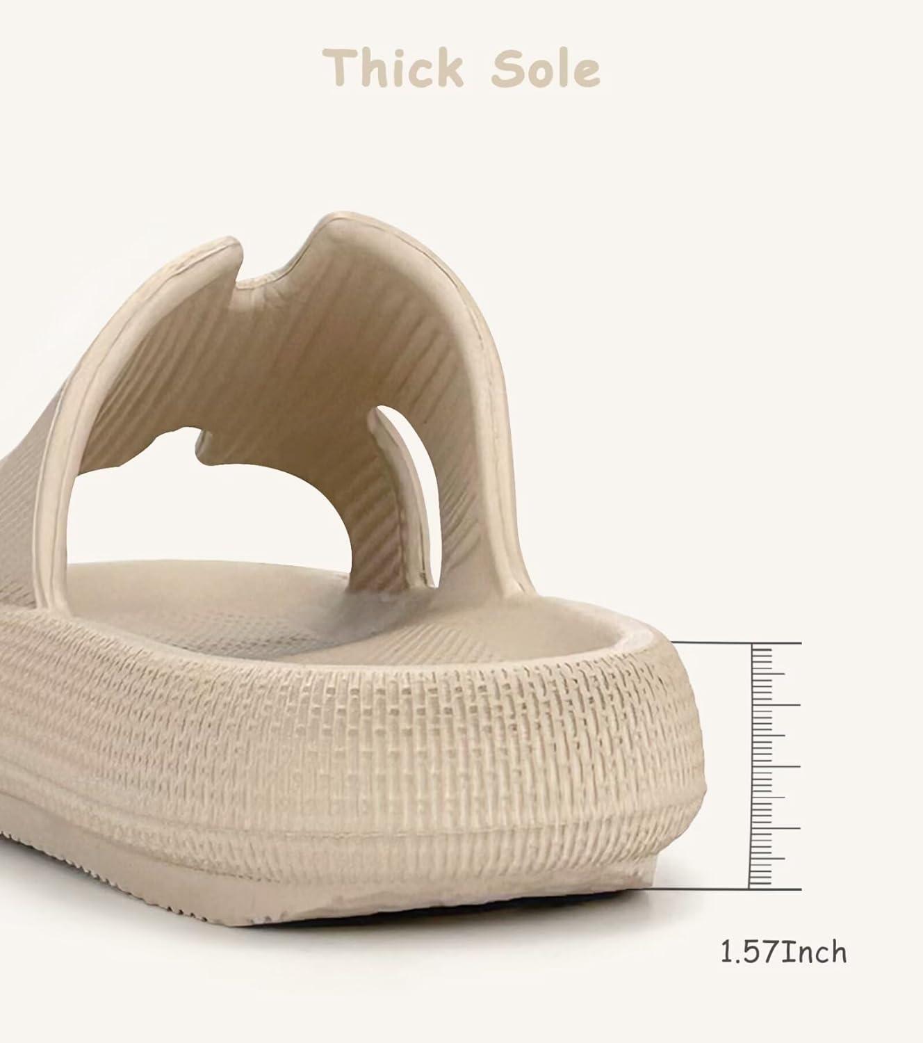 imageCubufly Cloud Slides for KidsBoys Girls Shower Slippers Slip on SandalsNonSlip Open Toe Pillow Slippers SandalsQuick Drying Summer Beach Pool ShoesKhaki