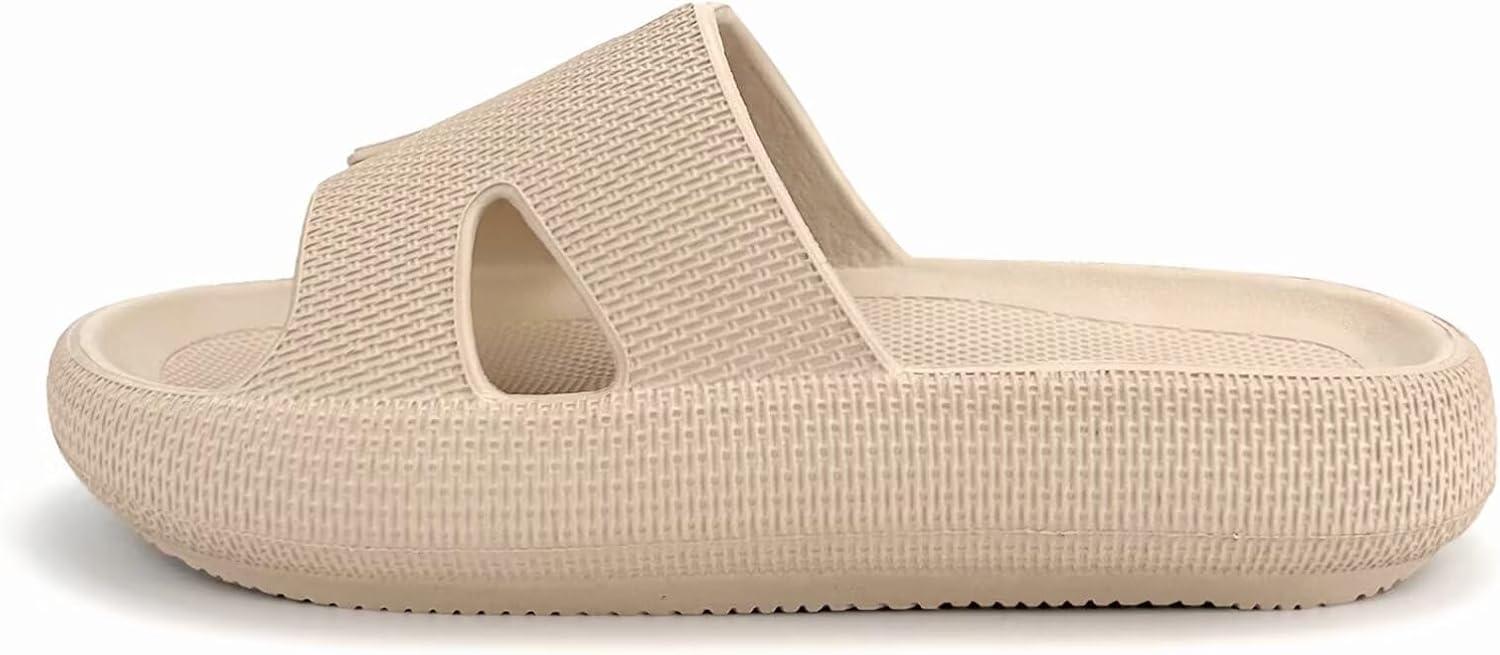 imageCubufly Cloud Slides for KidsBoys Girls Shower Slippers Slip on SandalsNonSlip Open Toe Pillow Slippers SandalsQuick Drying Summer Beach Pool ShoesKhaki