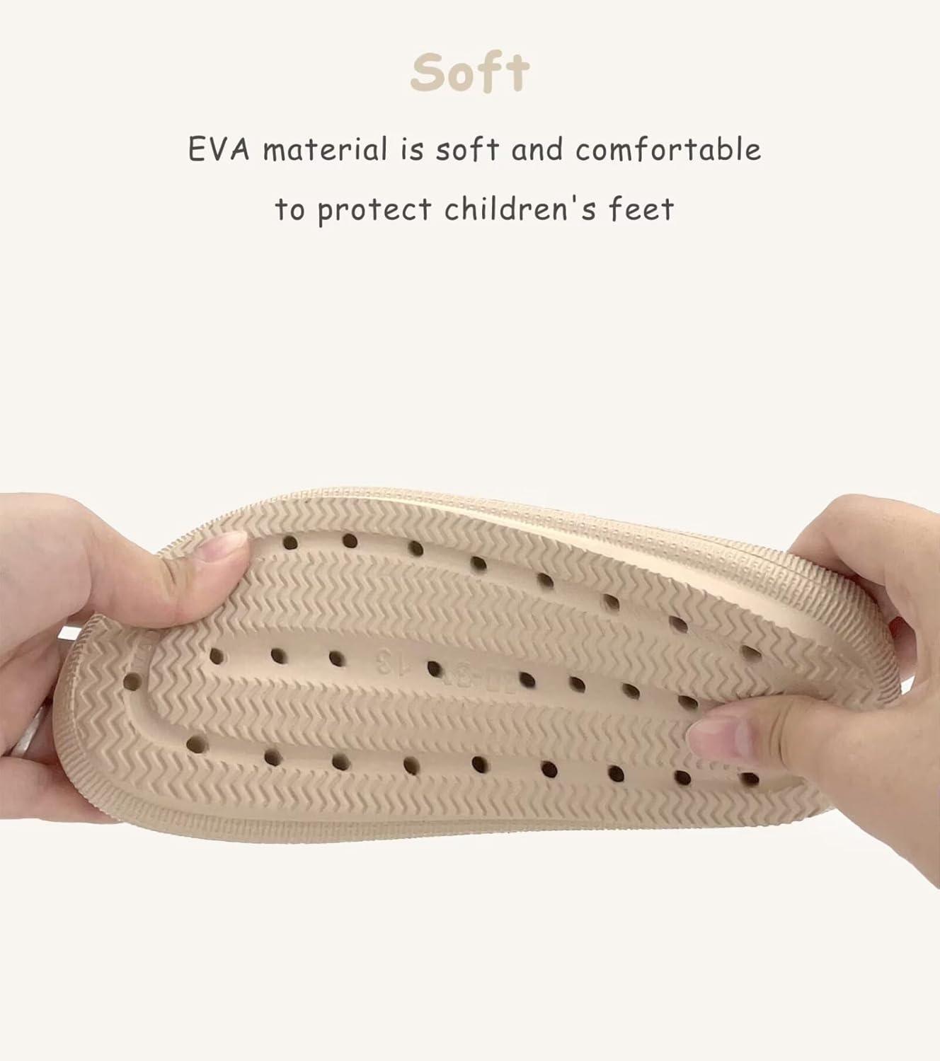 imageCubufly Cloud Slides for KidsBoys Girls Shower Slippers Slip on SandalsNonSlip Open Toe Pillow Slippers SandalsQuick Drying Summer Beach Pool ShoesKhaki