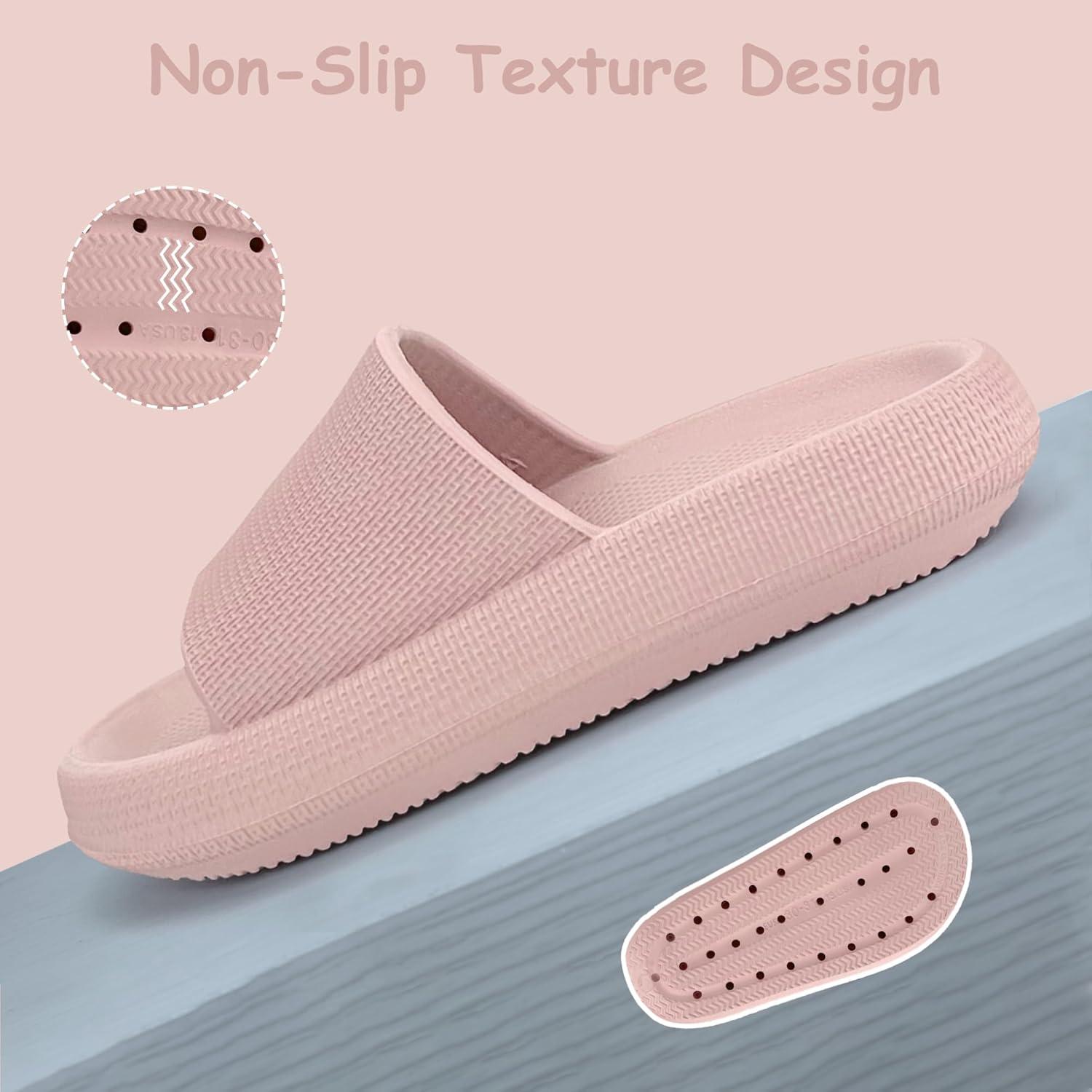 imageCubufly Cloud Slides for KidsBoys Girls Shower Slippers Slip on SandalsNonSlip Open Toe Pillow Slippers SandalsQuick Drying Summer Beach Pool ShoesPink