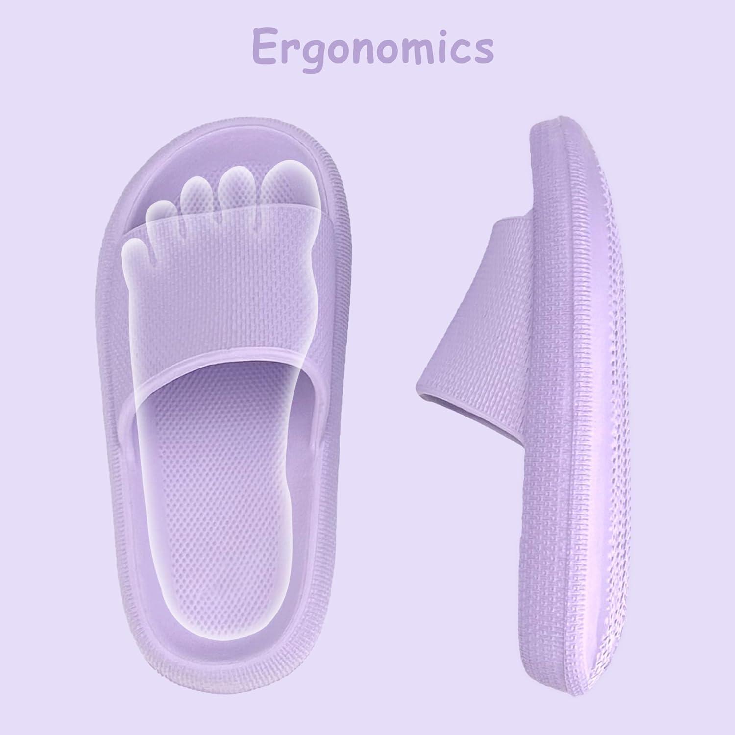 imageCubufly Cloud Slides for KidsBoys Girls Shower Slippers Slip on SandalsNonSlip Open Toe Pillow Slippers SandalsQuick Drying Summer Beach Pool ShoesPurple