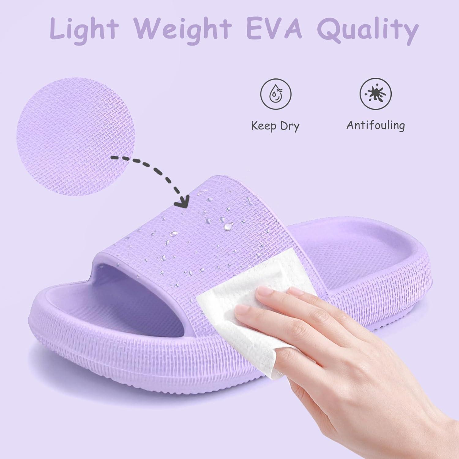 imageCubufly Cloud Slides for KidsBoys Girls Shower Slippers Slip on SandalsNonSlip Open Toe Pillow Slippers SandalsQuick Drying Summer Beach Pool ShoesPurple