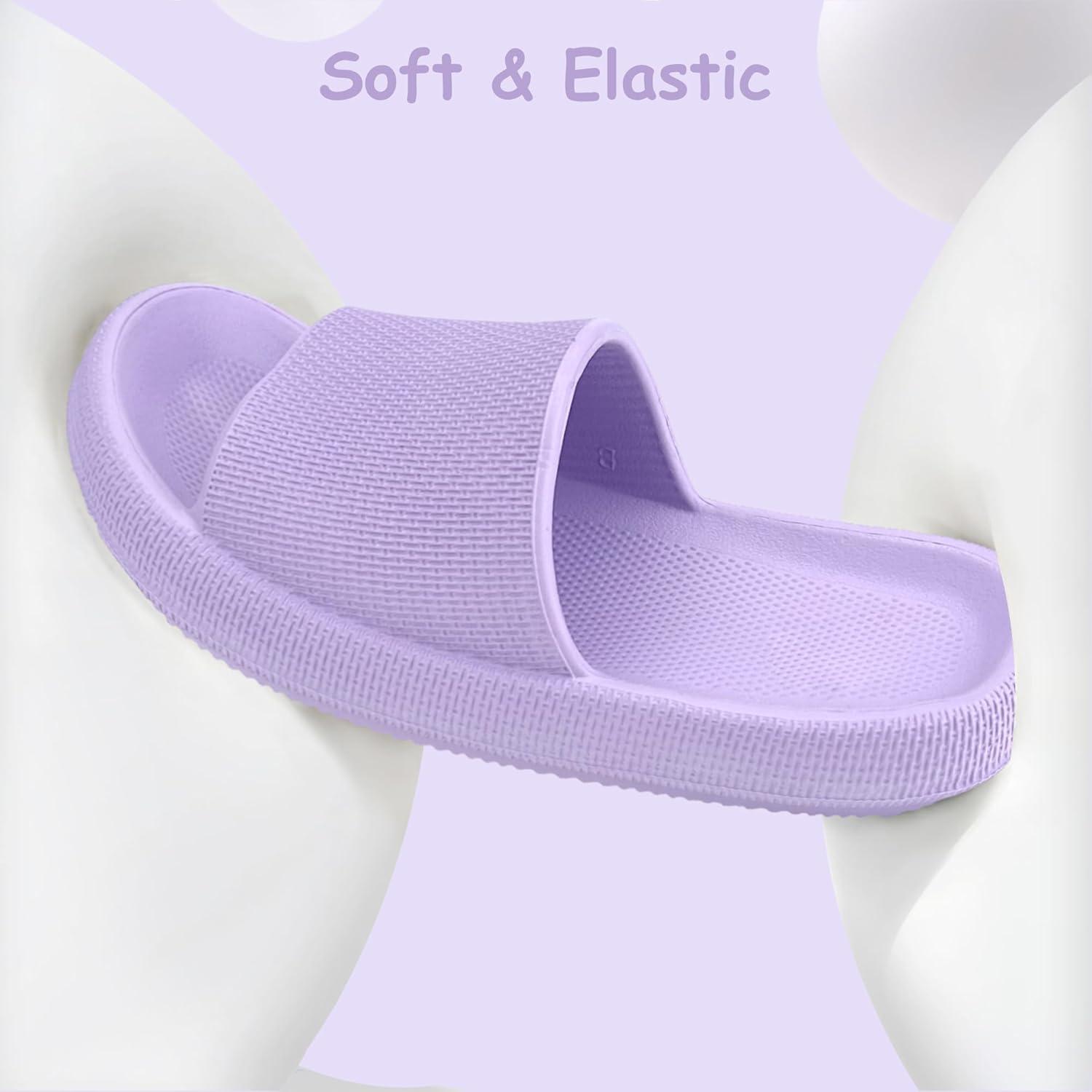 imageCubufly Cloud Slides for KidsBoys Girls Shower Slippers Slip on SandalsNonSlip Open Toe Pillow Slippers SandalsQuick Drying Summer Beach Pool ShoesPurple