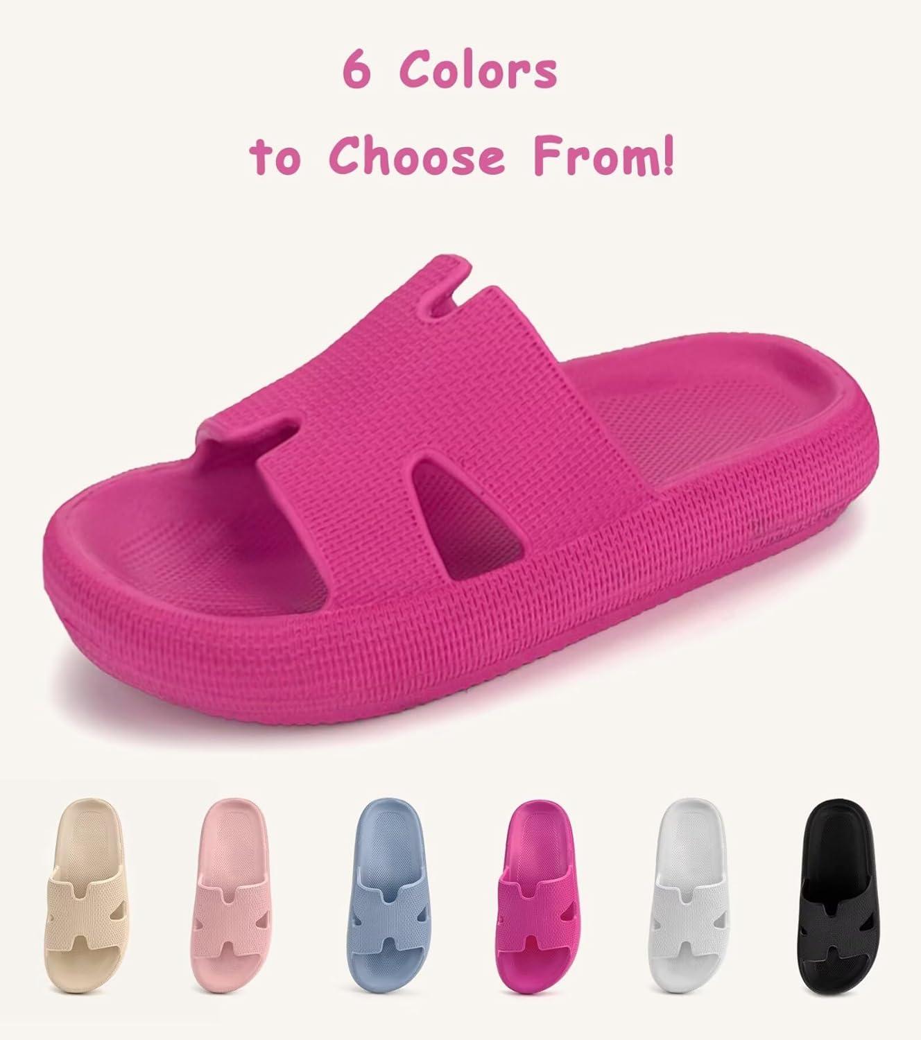 imageCubufly Cloud Slides for KidsBoys Girls Shower Slippers Slip on SandalsNonSlip Open Toe Pillow Slippers SandalsQuick Drying Summer Beach Pool ShoesResered