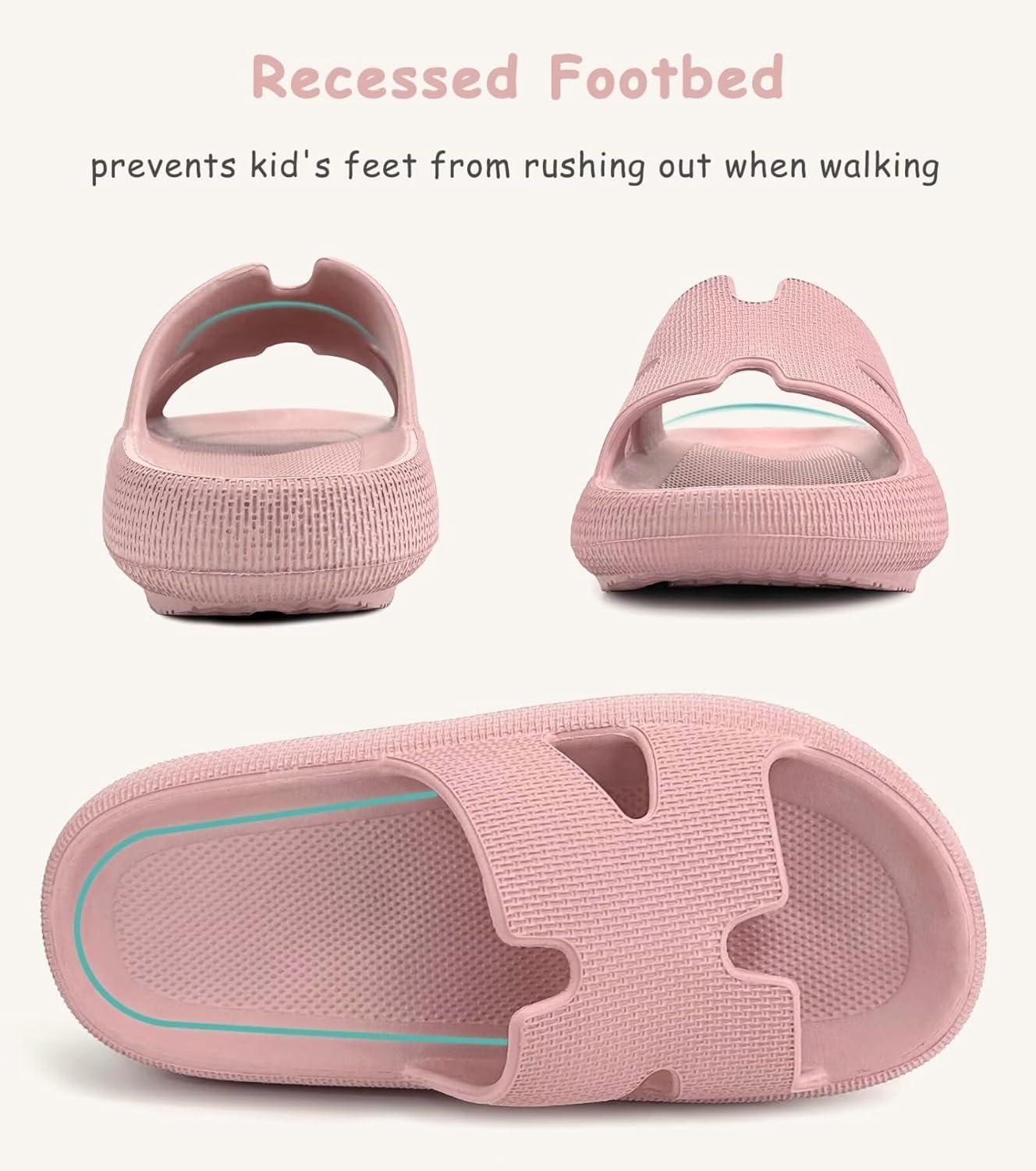 imageCubufly Cloud Slides for KidsBoys Girls Shower Slippers Slip on SandalsNonSlip Open Toe Pillow Slippers SandalsQuick Drying Summer Beach Pool ShoesRosepink