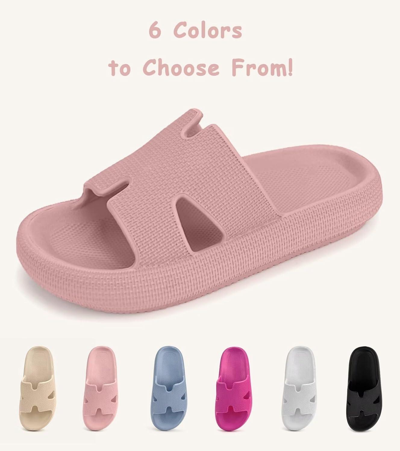 imageCubufly Cloud Slides for KidsBoys Girls Shower Slippers Slip on SandalsNonSlip Open Toe Pillow Slippers SandalsQuick Drying Summer Beach Pool ShoesRosepink