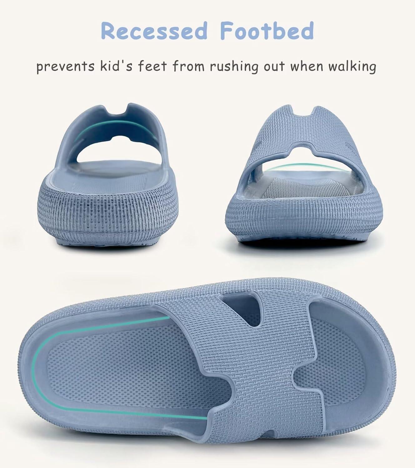 imageCubufly Cloud Slides for KidsBoys Girls Shower Slippers Slip on SandalsNonSlip Open Toe Pillow Slippers SandalsQuick Drying Summer Beach Pool ShoesWaterblue