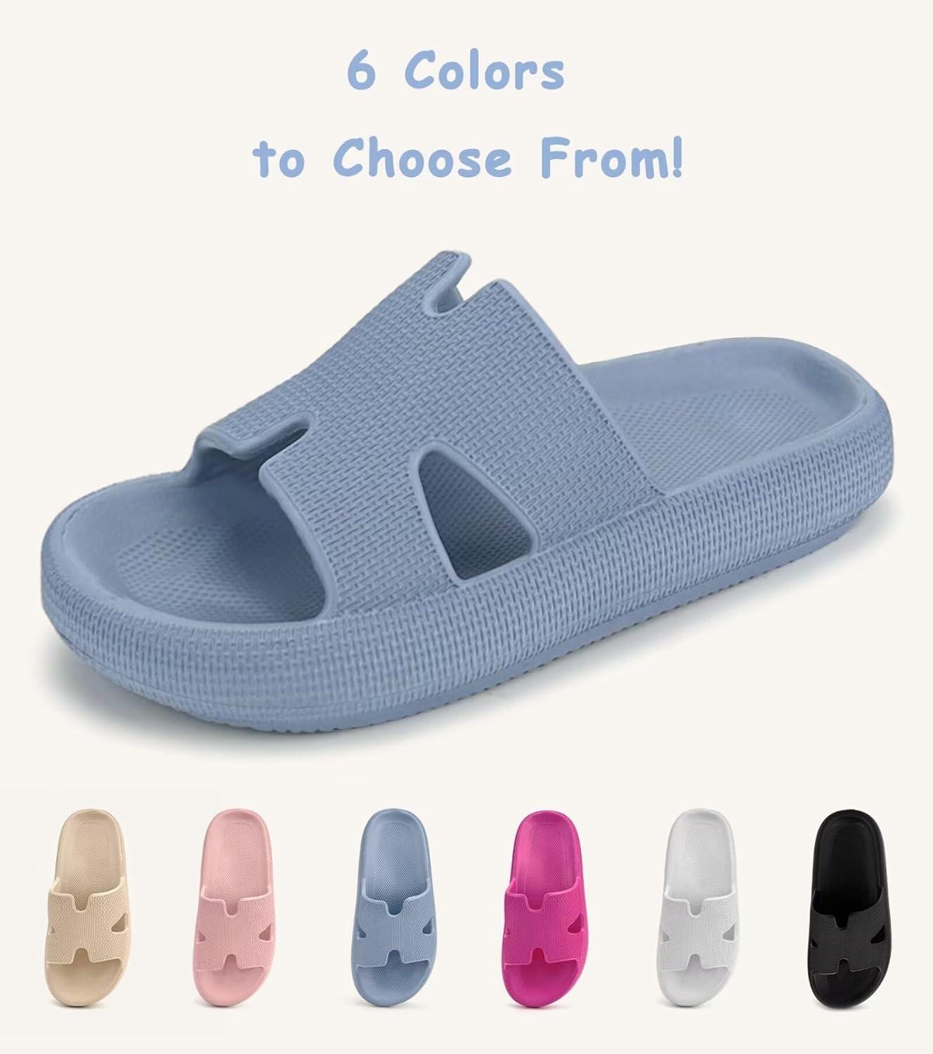 imageCubufly Cloud Slides for KidsBoys Girls Shower Slippers Slip on SandalsNonSlip Open Toe Pillow Slippers SandalsQuick Drying Summer Beach Pool ShoesWaterblue