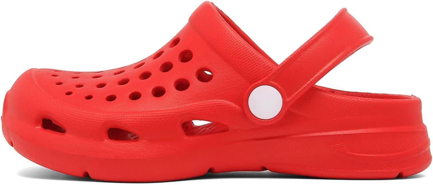 imageCubufly Kid Garden Clogs Slip on Water Shoes Children Sandals for Indoor OutdoorToddlerLittle KidsBig KidsRed