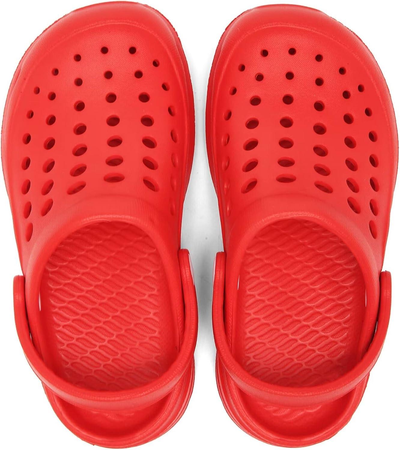 imageCubufly Kid Garden Clogs Slip on Water Shoes Children Sandals for Indoor OutdoorToddlerLittle KidsBig KidsRed