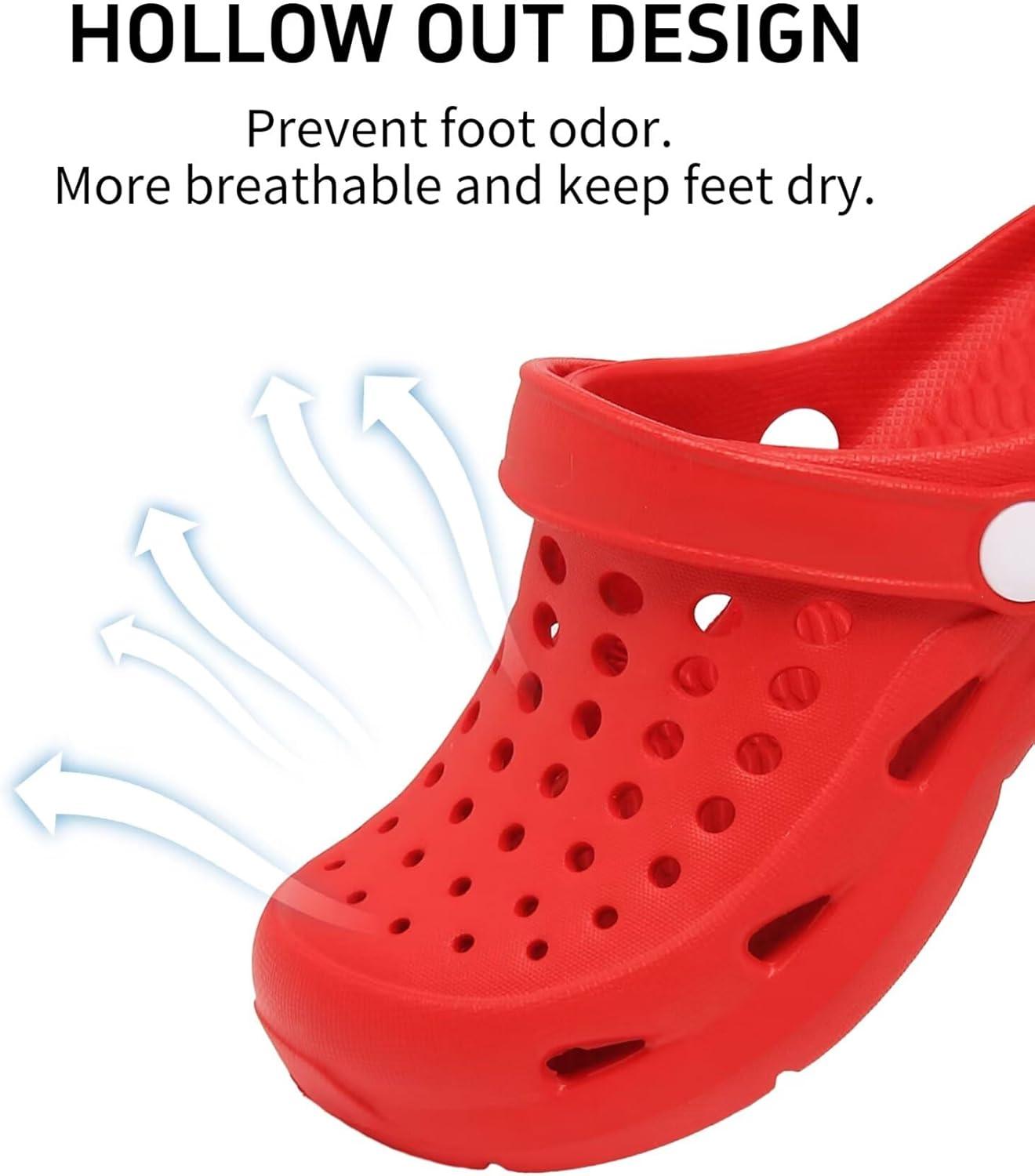 imageCubufly Kid Garden Clogs Slip on Water Shoes Children Sandals for Indoor OutdoorToddlerLittle KidsBig KidsRed