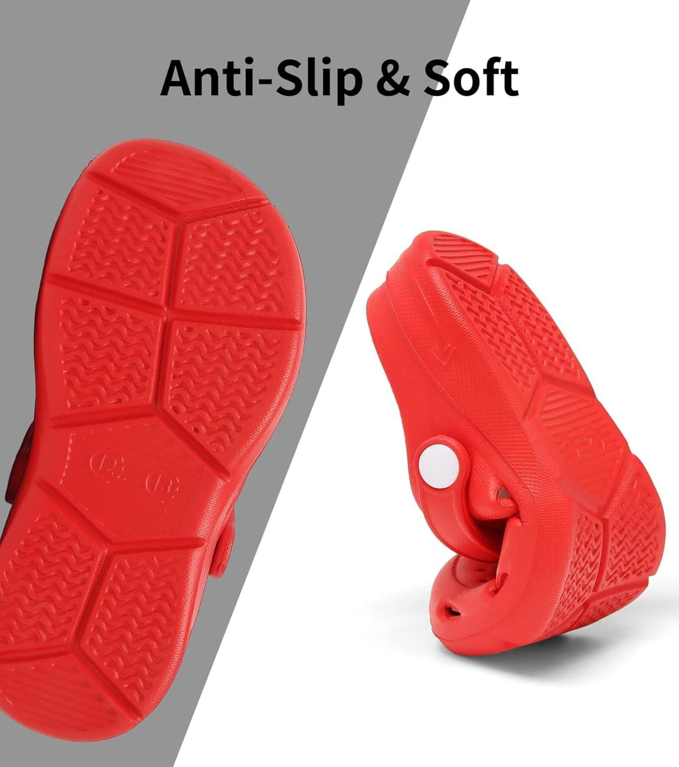 imageCubufly Kid Garden Clogs Slip on Water Shoes Children Sandals for Indoor OutdoorToddlerLittle KidsBig KidsRed