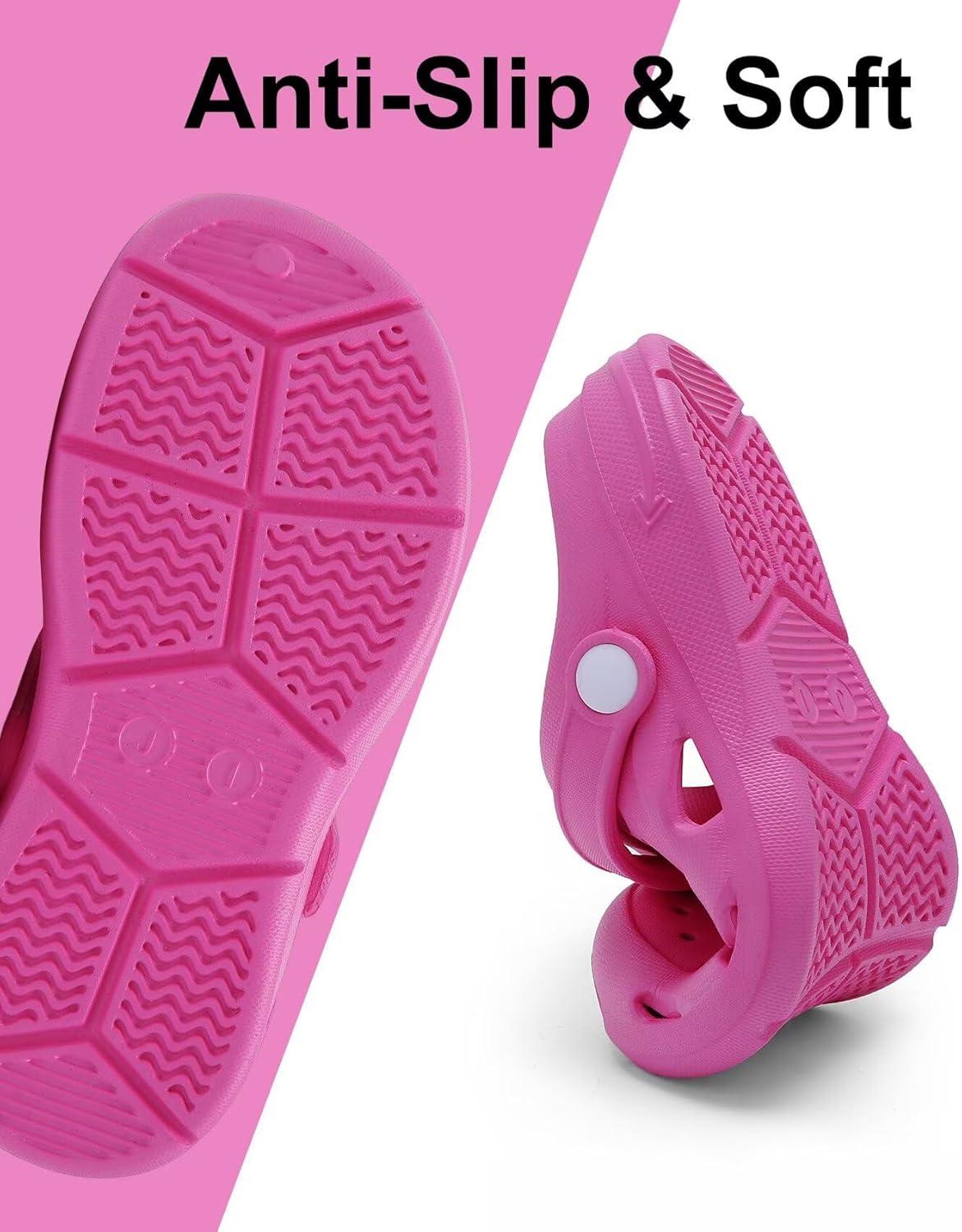 imageCubufly Kid Garden Clogs Slip on Water Shoes Children Sandals for Indoor OutdoorToddlerLittle KidsBig KidsRose Red