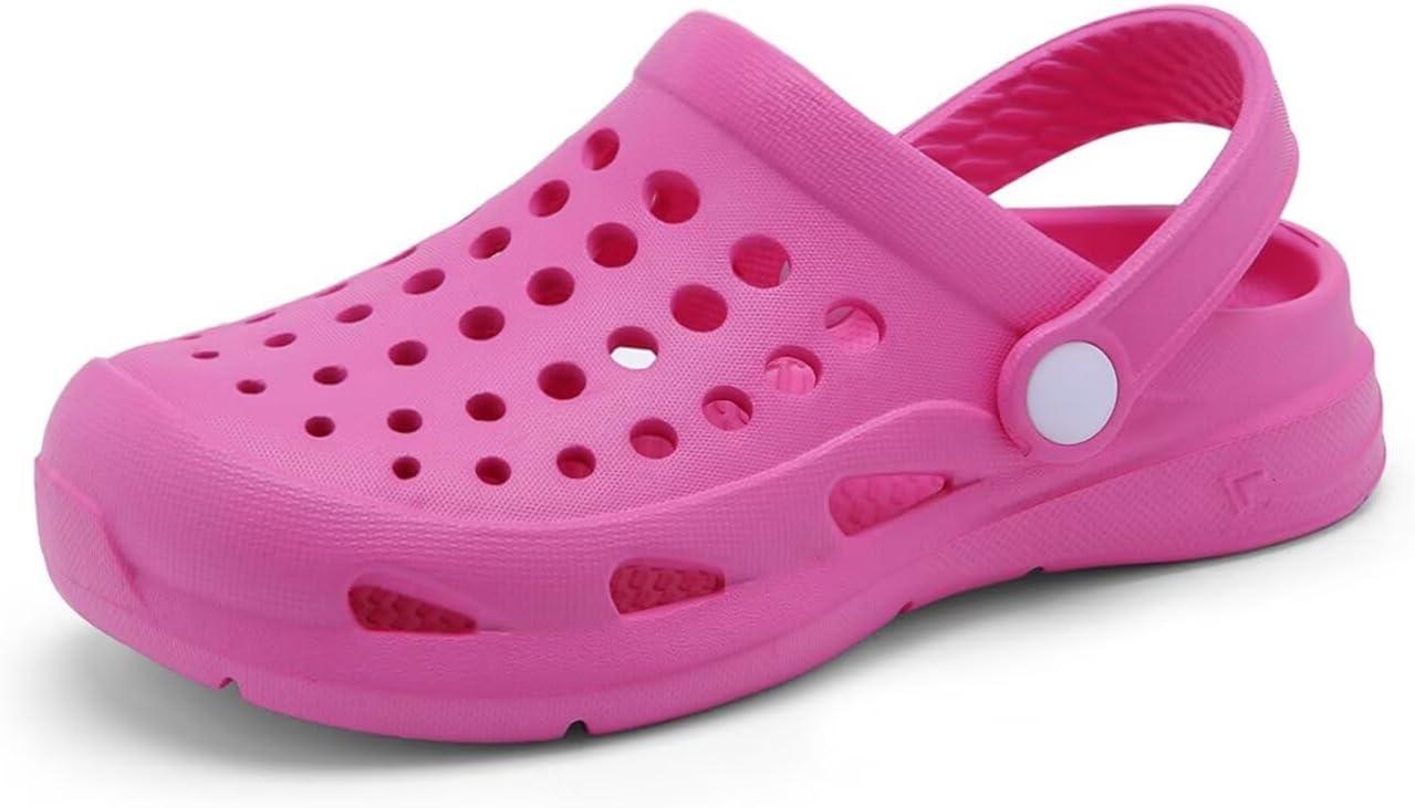 imageCubufly Kid Garden Clogs Slip on Water Shoes Children Sandals for Indoor OutdoorToddlerLittle KidsBig KidsRose Red