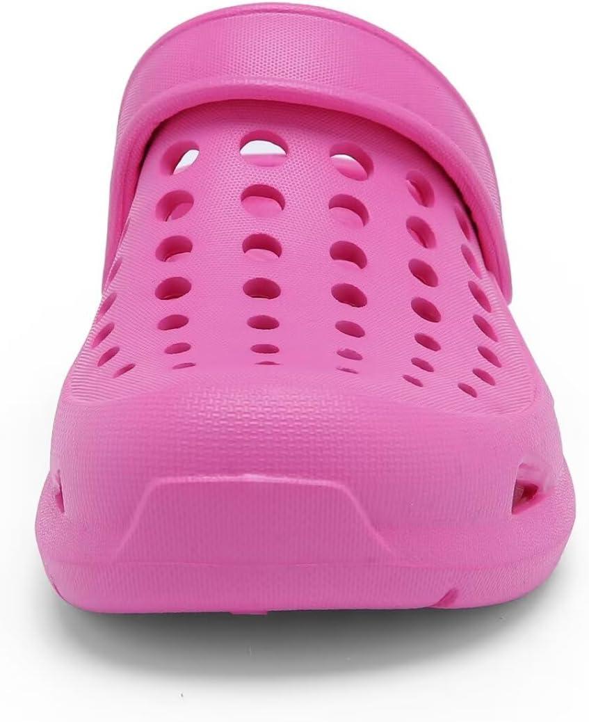 imageCubufly Kid Garden Clogs Slip on Water Shoes Children Sandals for Indoor OutdoorToddlerLittle KidsBig KidsRose Red