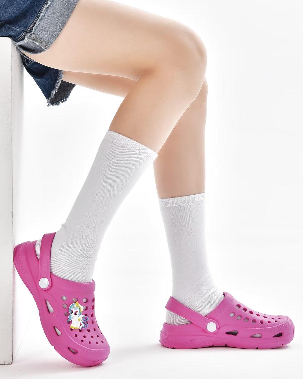 imageCubufly Kid Garden Clogs Slip on Water Shoes Children Sandals for Indoor OutdoorToddlerLittle KidsBig KidsRose Red