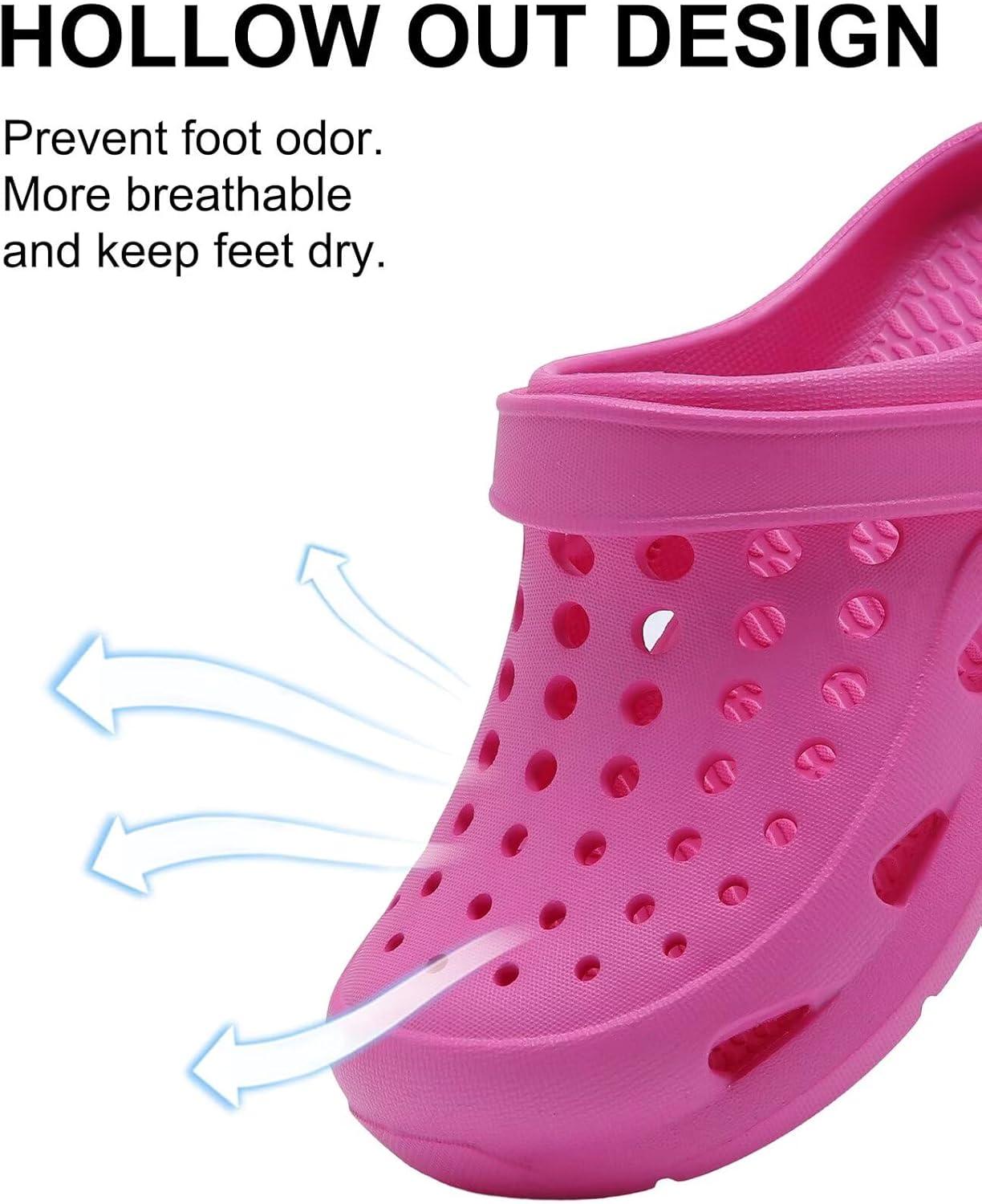 imageCubufly Kid Garden Clogs Slip on Water Shoes Children Sandals for Indoor OutdoorToddlerLittle KidsBig KidsRose Red