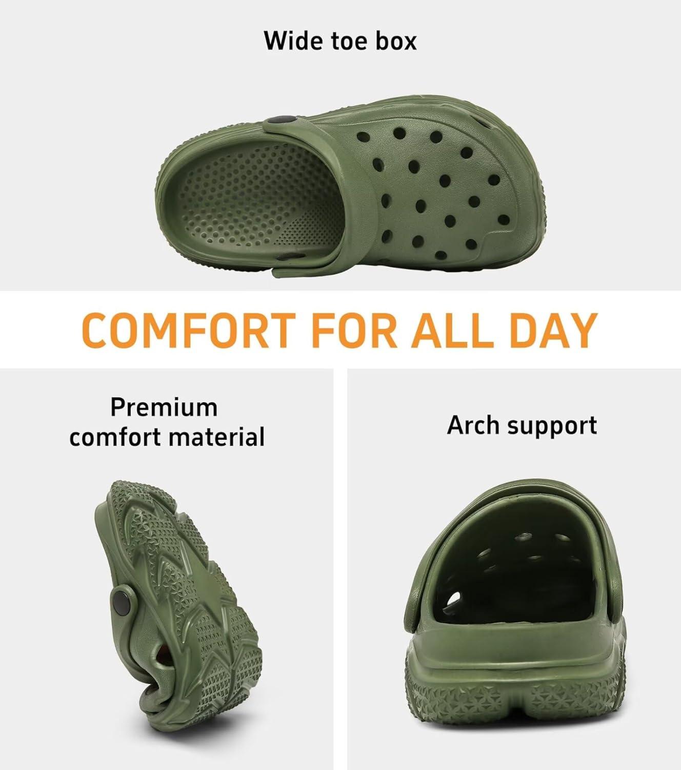 imageCubufly Kids Boys Girls Clog Garden Shoes Slip On Slide Sandals Beach Water Shoes for ToddlerLittle KidBig KidChildrenArmy Green