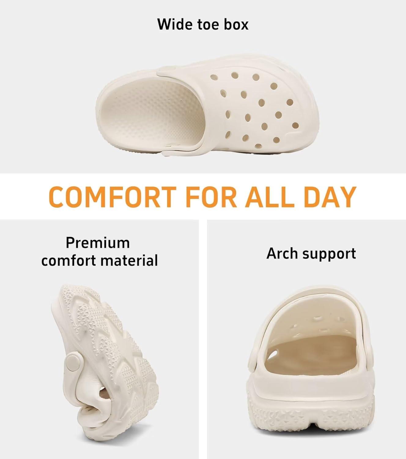 imageCubufly Kids Boys Girls Clog Garden Shoes Slip On Slide Sandals Beach Water Shoes for ToddlerLittle KidBig KidChildrenBeige