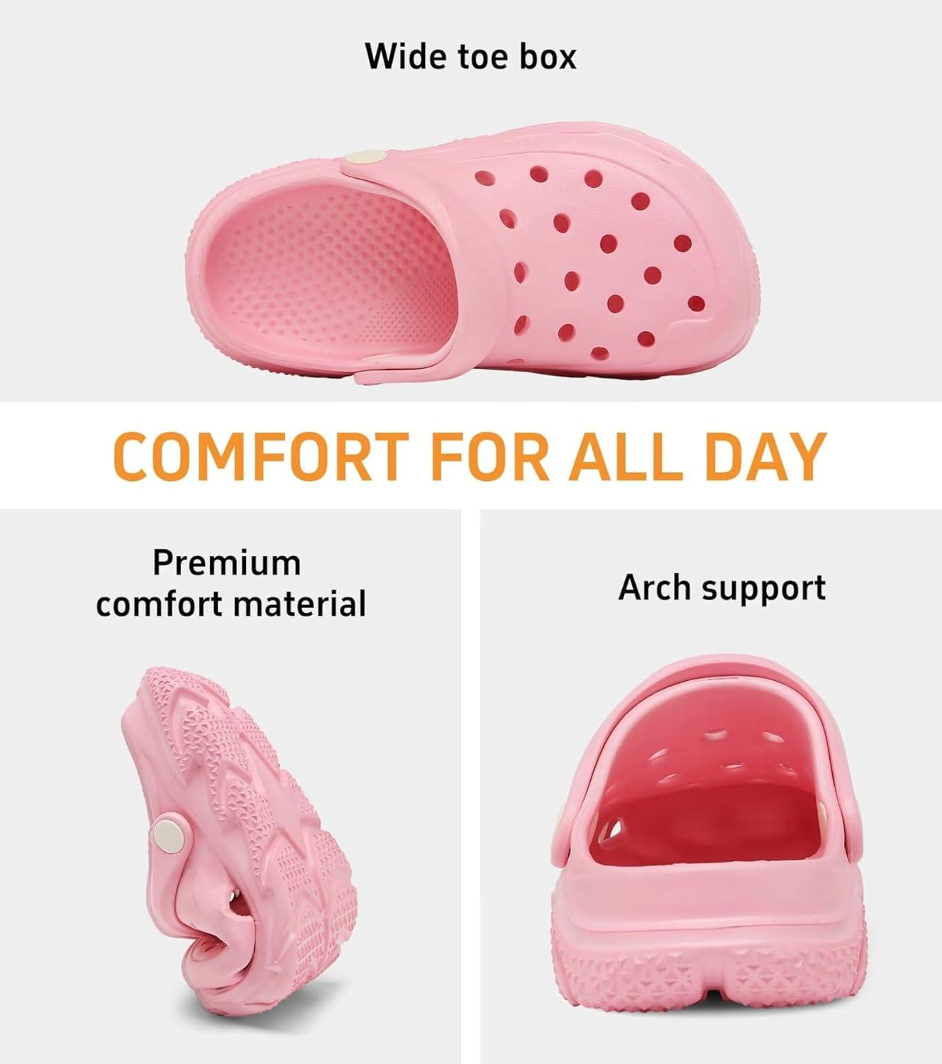 imageCubufly Kids Boys Girls Clog Garden Shoes Slip On Slide Sandals Beach Water Shoes for ToddlerLittle KidBig KidChildrenPink