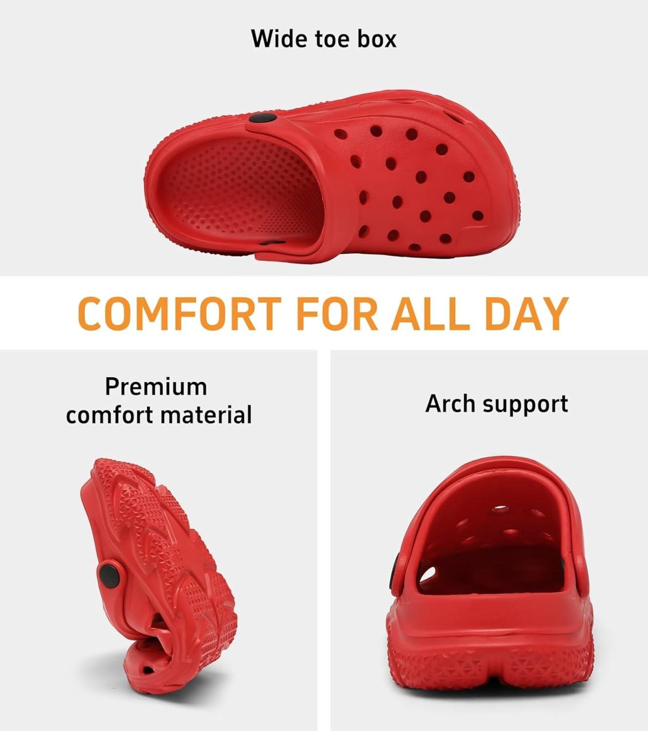 imageCubufly Kids Boys Girls Clog Garden Shoes Slip On Slide Sandals Beach Water Shoes for ToddlerLittle KidBig KidChildrenRed