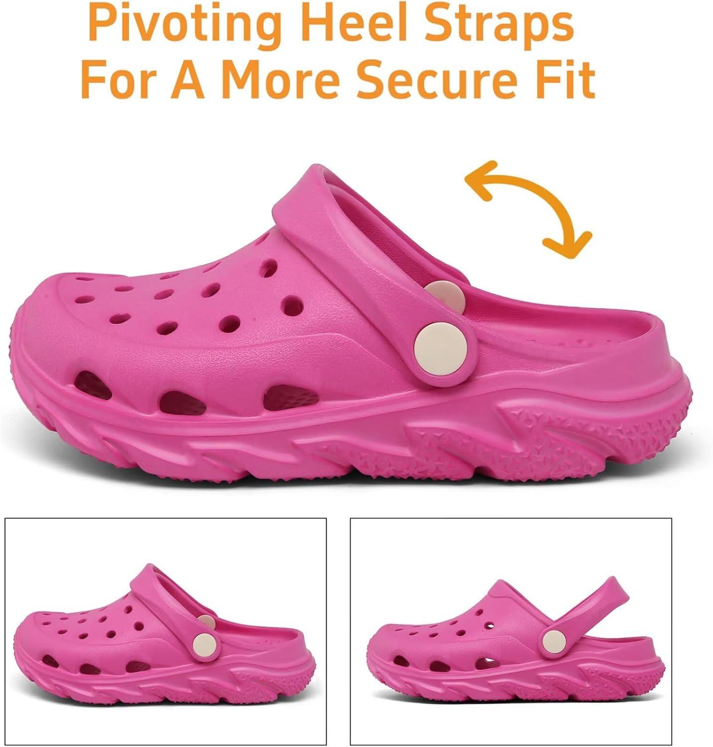 imageCubufly Kids Boys Girls Clog Garden Shoes Slip On Slide Sandals Beach Water Shoes for ToddlerLittle KidBig KidChildrenRose Red