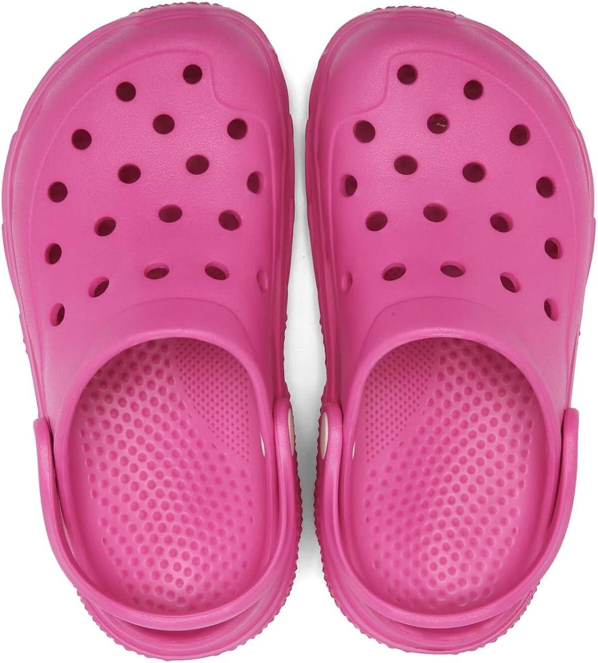 imageCubufly Kids Boys Girls Clog Garden Shoes Slip On Slide Sandals Beach Water Shoes for ToddlerLittle KidBig KidChildrenRose Red