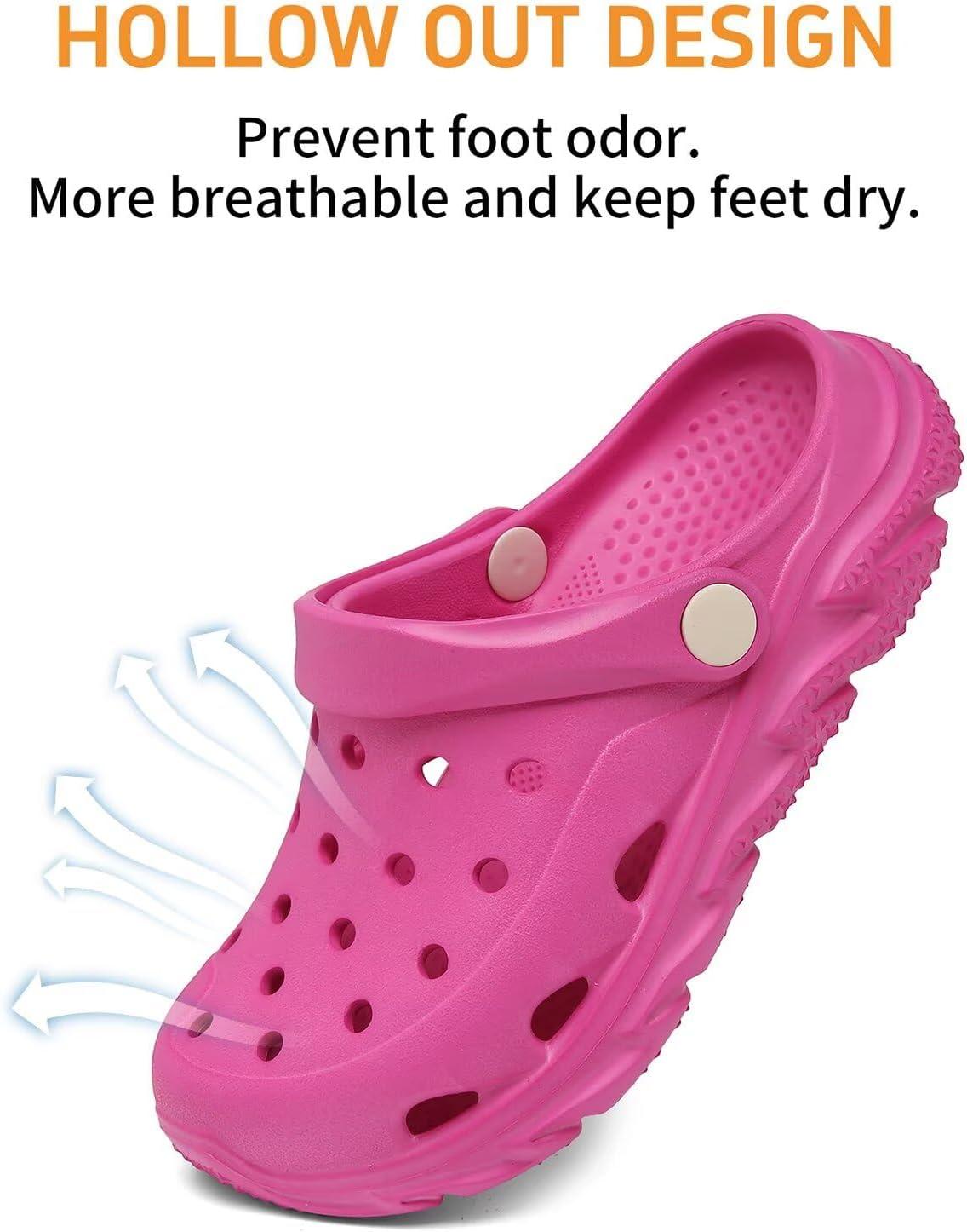 imageCubufly Kids Boys Girls Clog Garden Shoes Slip On Slide Sandals Beach Water Shoes for ToddlerLittle KidBig KidChildrenRose Red