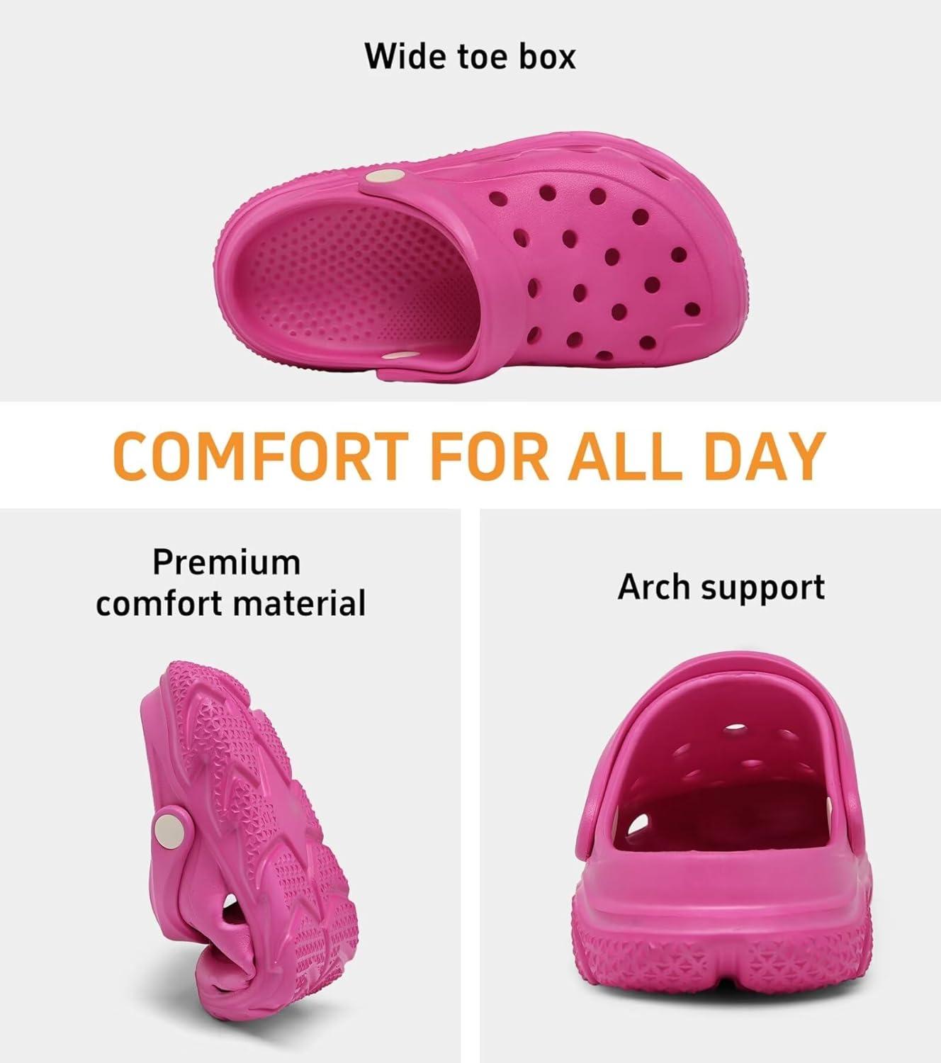 imageCubufly Kids Boys Girls Clog Garden Shoes Slip On Slide Sandals Beach Water Shoes for ToddlerLittle KidBig KidChildrenRose Red