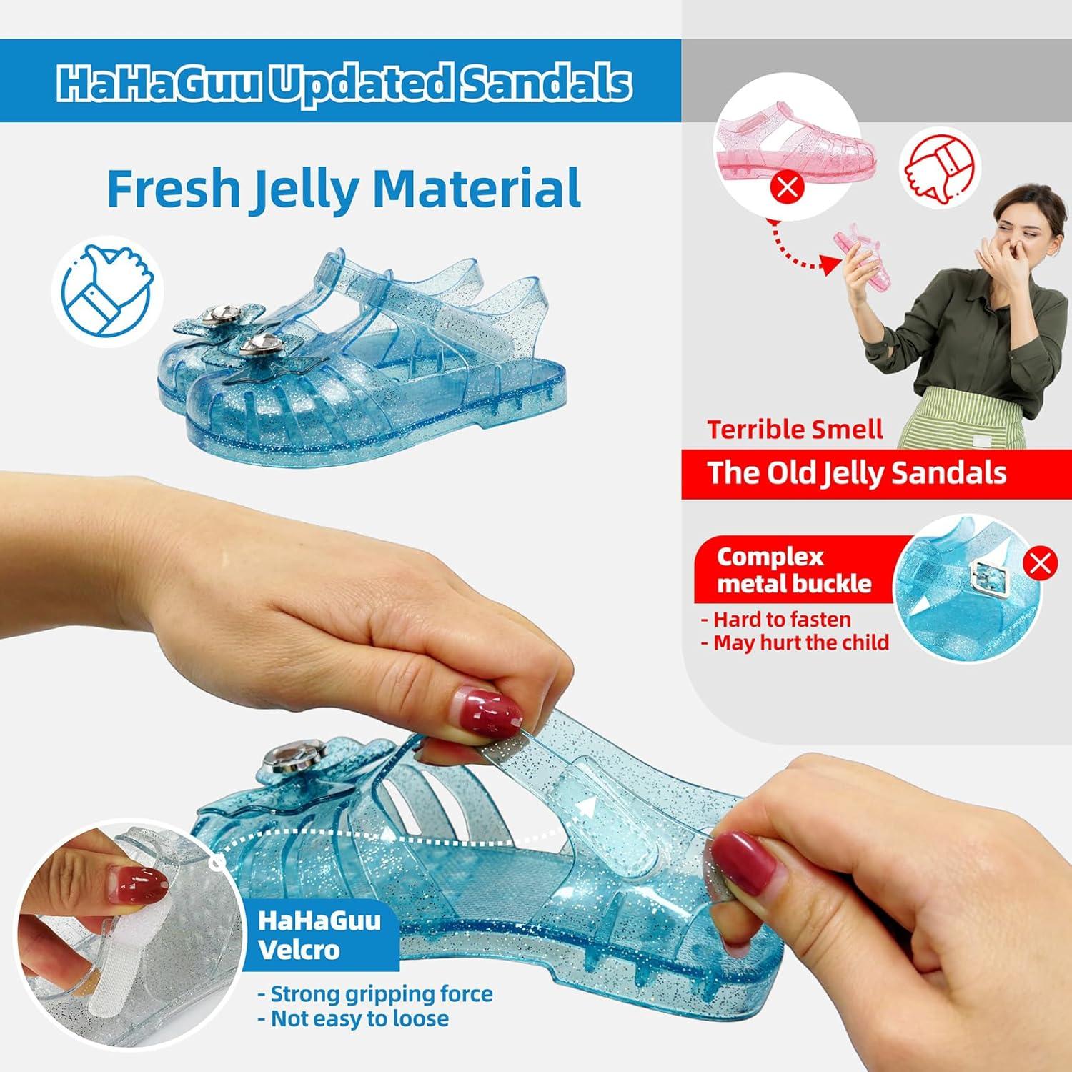 imageGirls Jelly Sandals Summer Costume Princess Dress Flat Breathable Waterproof Fisherman Gladiator Shoes For Girl Closed Toe Beach FlatSandals For Toddler Little Kid Big KidsDiamond Blue