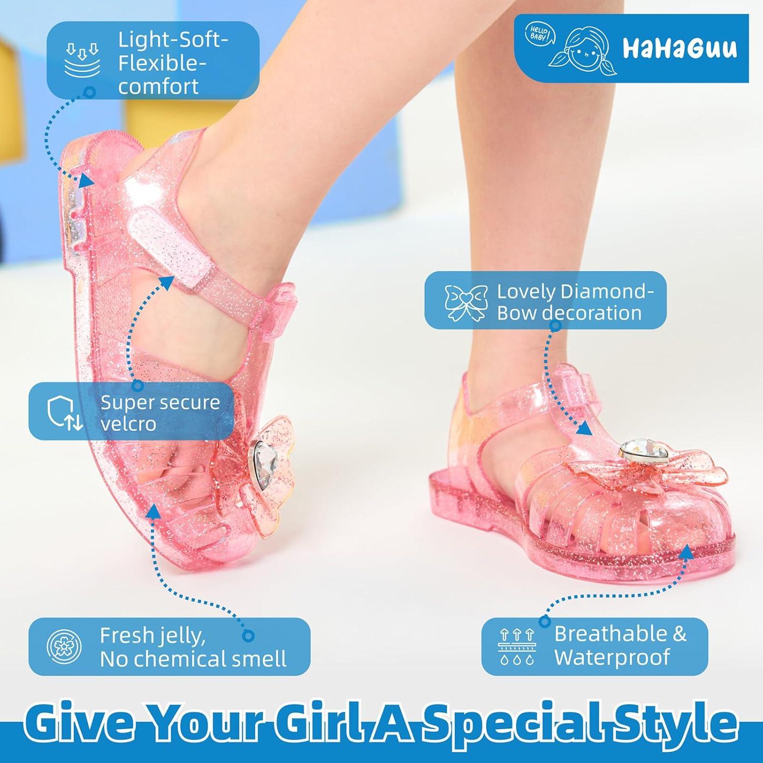 imageGirls Jelly Sandals Summer Costume Princess Dress Flat Breathable Waterproof Fisherman Gladiator Shoes For Girl Closed Toe Beach FlatSandals For Toddler Little Kid Big KidsDiamond Blue