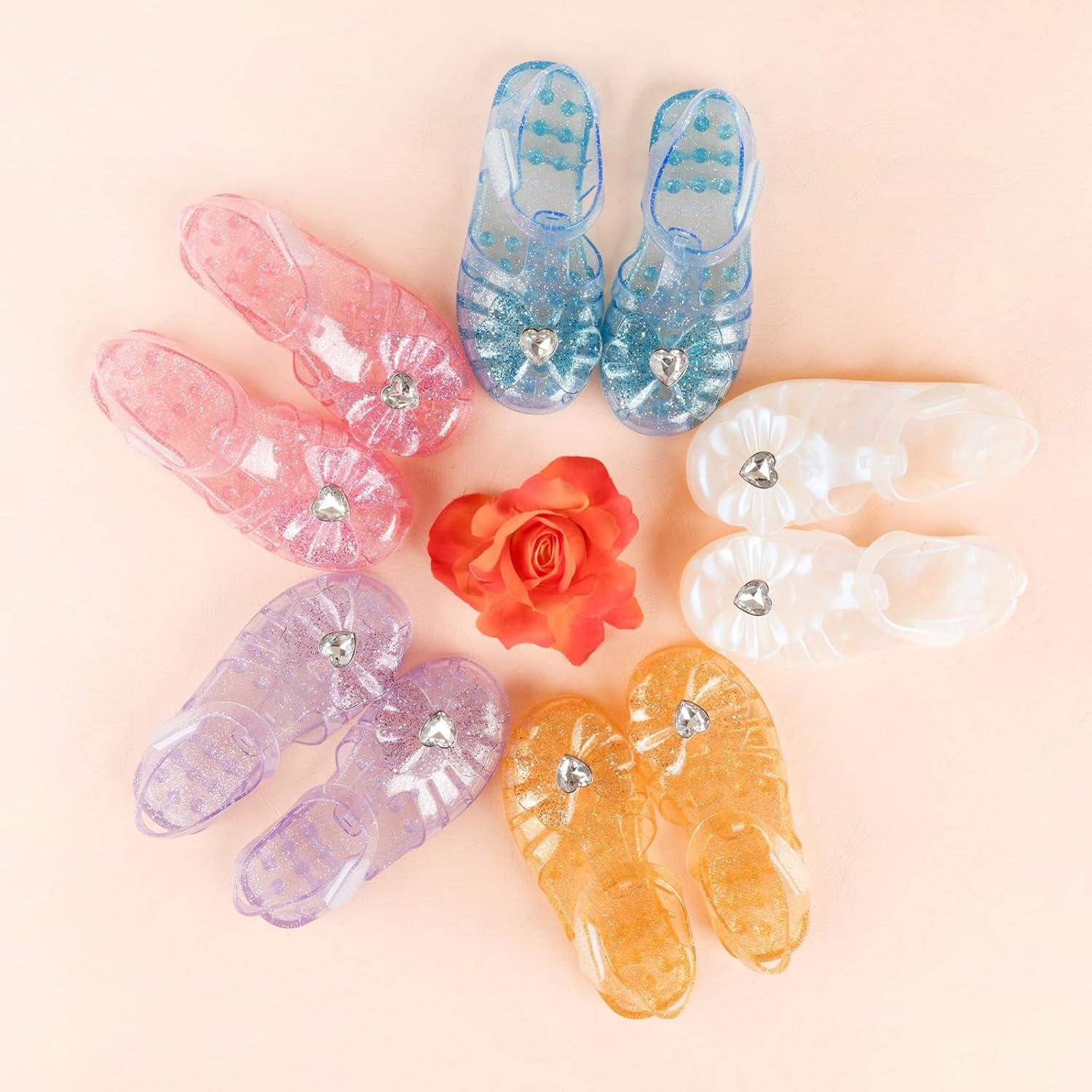 imageGirls Jelly Sandals Summer Costume Princess Dress Flat Breathable Waterproof Fisherman Gladiator Shoes For Girl Closed Toe Beach FlatSandals For Toddler Little Kid Big KidsDiamond Gold