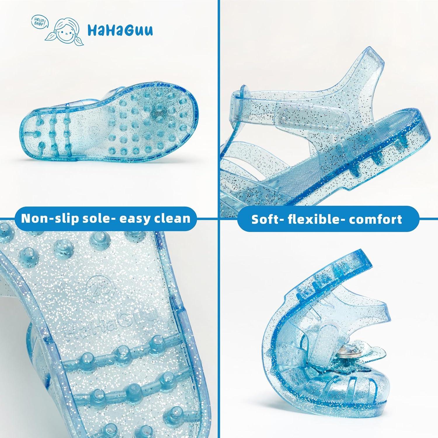 imageGirls Jelly Sandals Summer Costume Princess Dress Flat Breathable Waterproof Fisherman Gladiator Shoes For Girl Closed Toe Beach FlatSandals For Toddler Little Kid Big KidsDiamond Blue