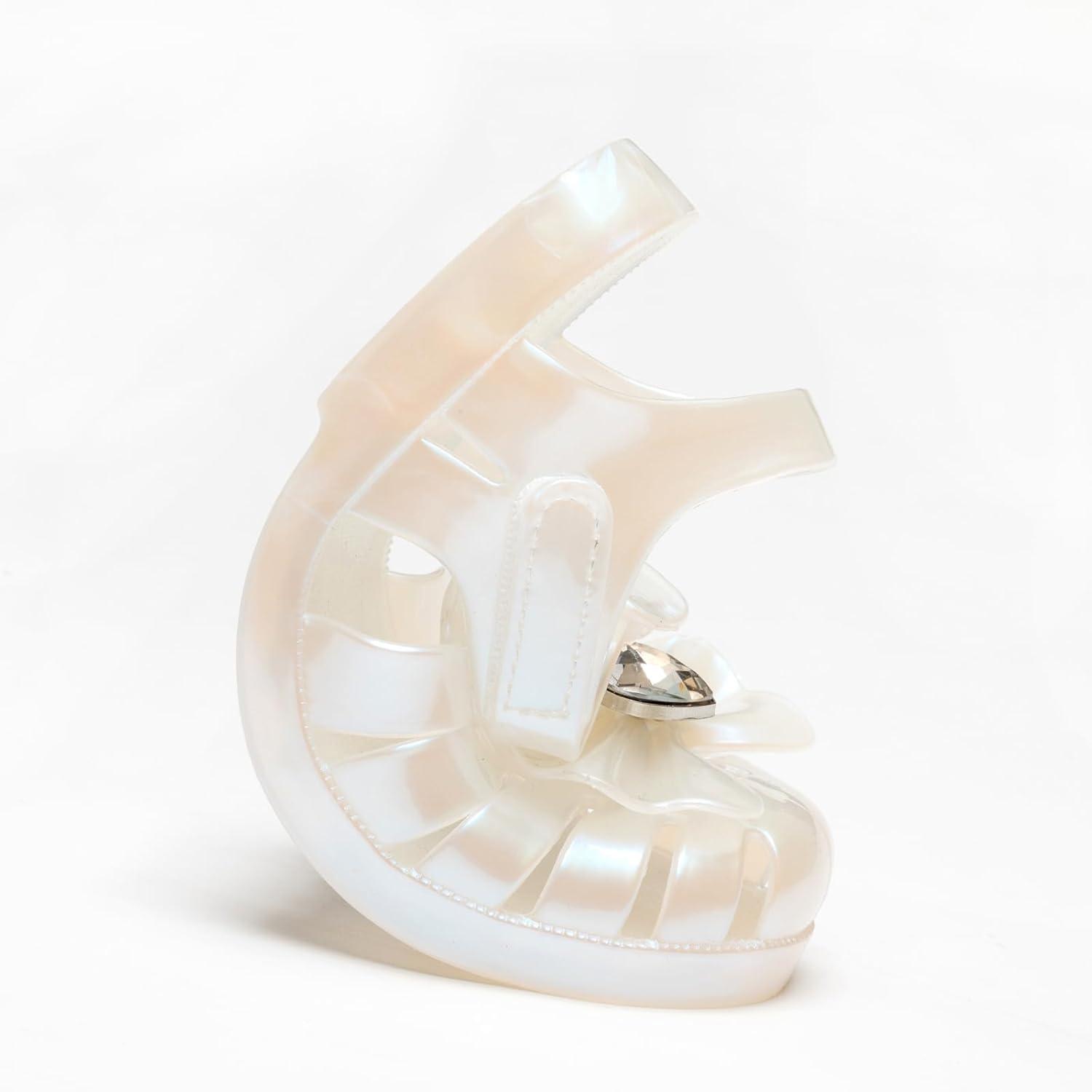 imageGirls Jelly Sandals Summer Costume Princess Dress Flat Breathable Waterproof Fisherman Gladiator Shoes For Girl Closed Toe Beach FlatSandals For Toddler Little Kid Big KidsSeashell White