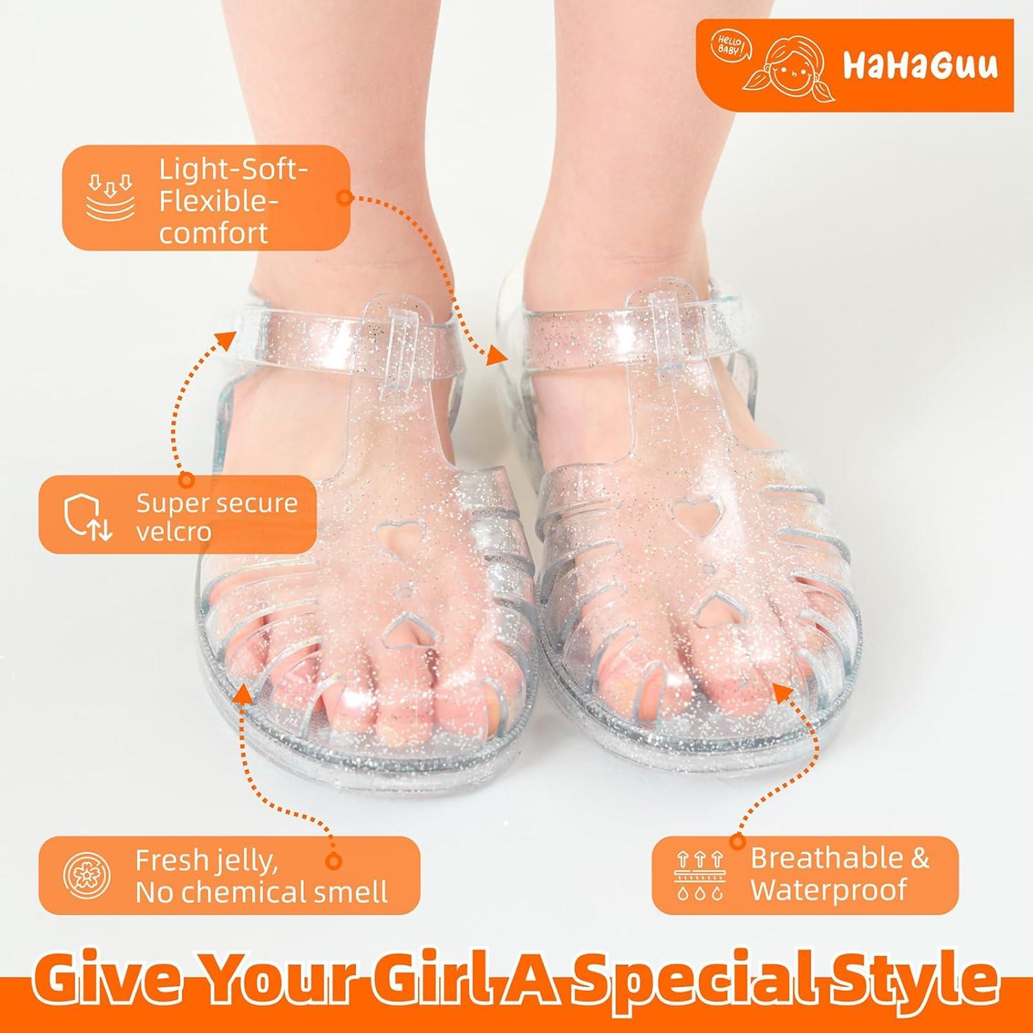 imageGirls Jelly Sandals Summer Costume Princess Dress Flat Breathable Waterproof Fisherman Gladiator Shoes For Girl Closed Toe Beach FlatSandals For Toddler Little Kid Big KidsGlitter Gold