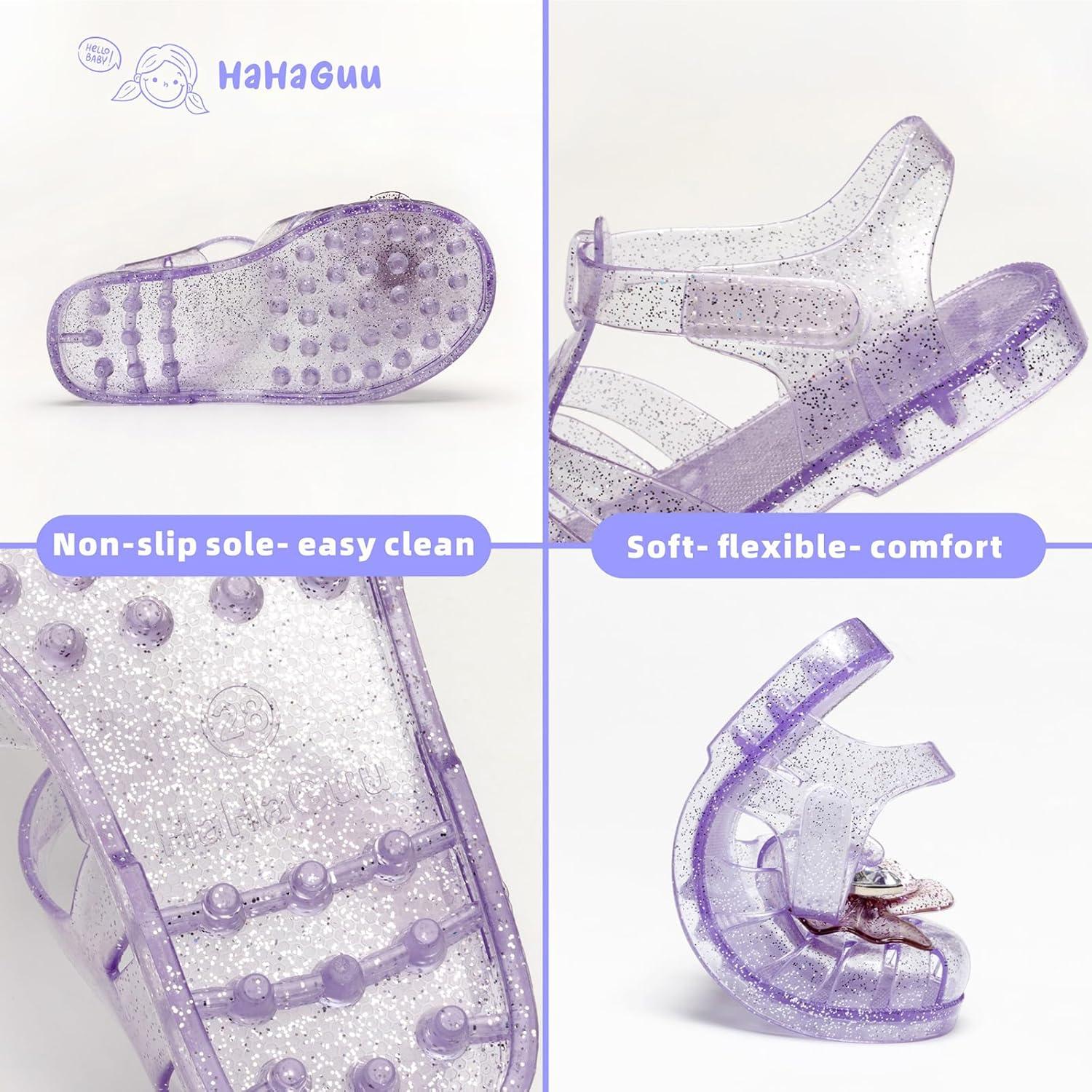 imageGirls Jelly Sandals Summer Costume Princess Dress Flat Breathable Waterproof Fisherman Gladiator Shoes For Girl Closed Toe Beach FlatSandals For Toddler Little Kid Big KidsDiamond Lilac