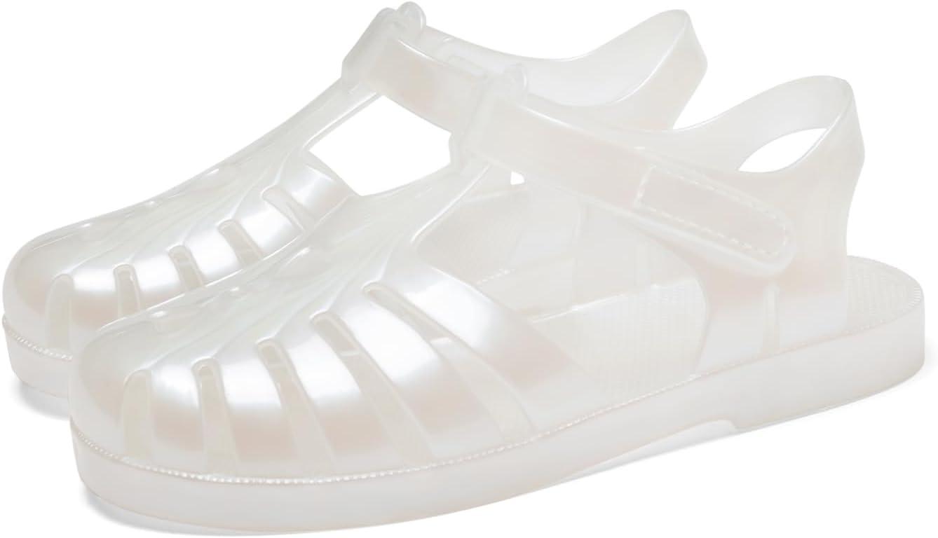 imageGirls Jelly Sandals Summer Costume Princess Dress Flat Breathable Waterproof Fisherman Gladiator Shoes For Girl Closed Toe Beach FlatSandals For Toddler Little Kid Big KidsPearl