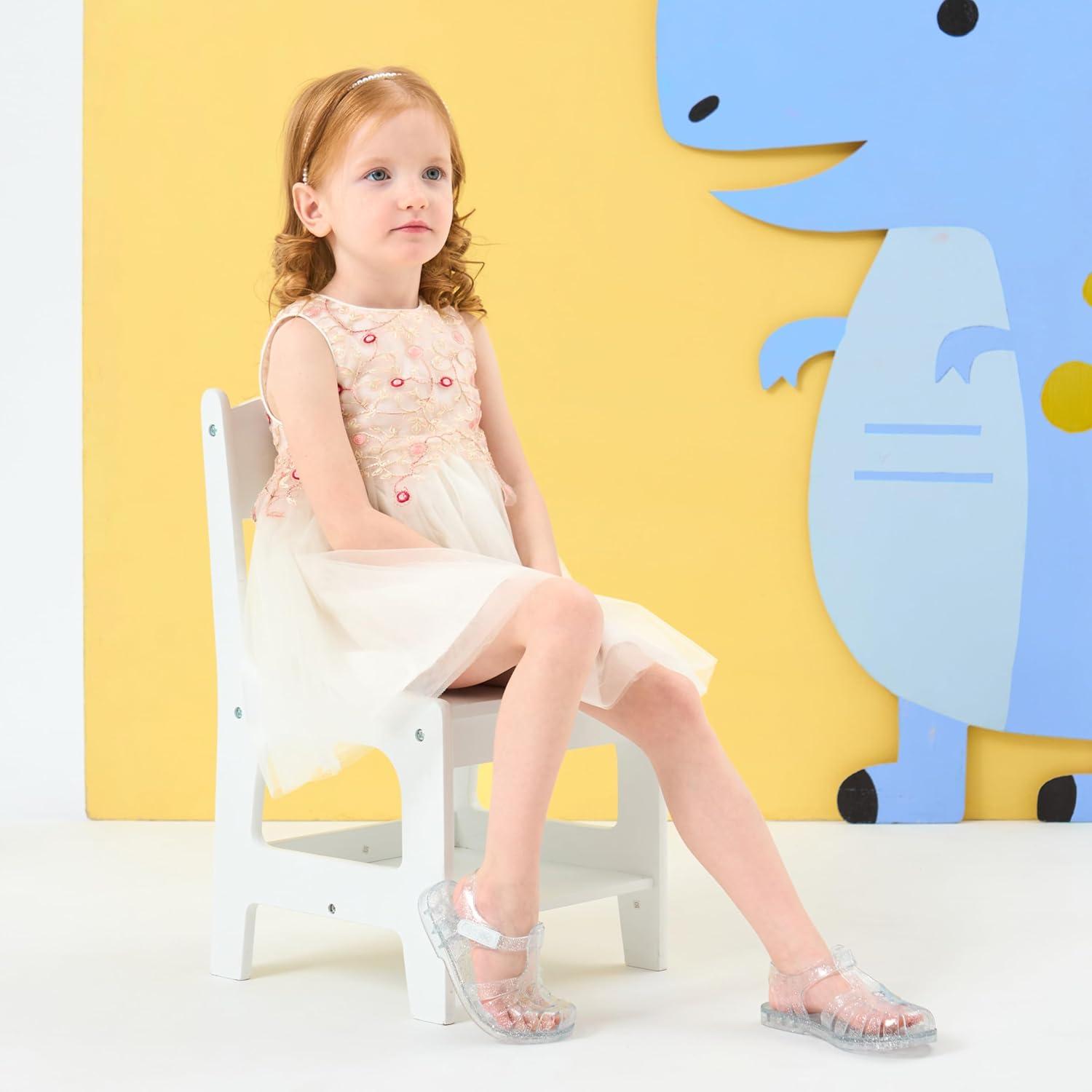 imageGirls Jelly Sandals Summer Costume Princess Dress Flat Breathable Waterproof Fisherman Gladiator Shoes For Girl Closed Toe Beach FlatSandals For Toddler Little Kid Big KidsGlitter Gold