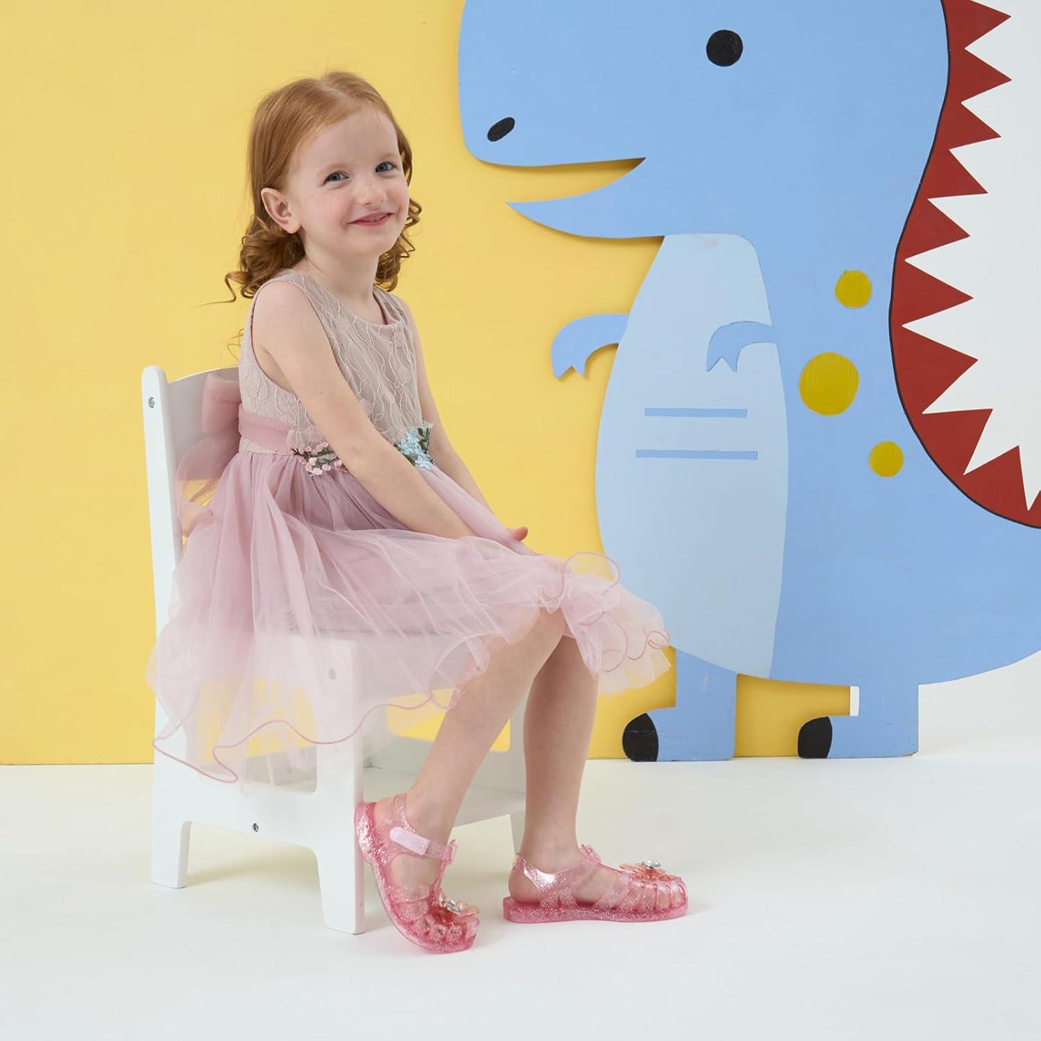 imageGirls Jelly Sandals Summer Costume Princess Dress Flat Breathable Waterproof Fisherman Gladiator Shoes For Girl Closed Toe Beach FlatSandals For Toddler Little Kid Big KidsDiamond Lilac