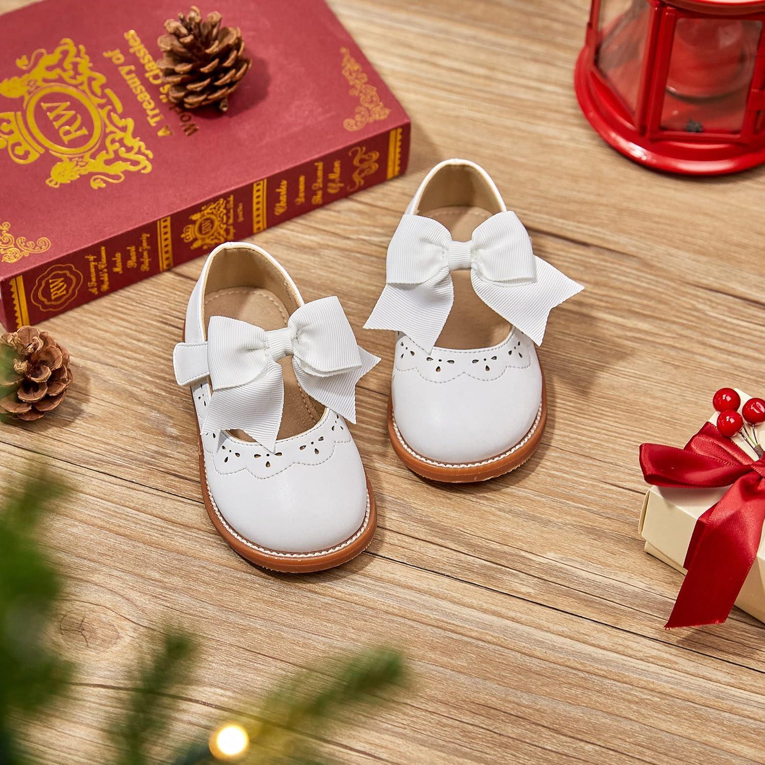 imageKolan Todder Little Girls Oxford Shoes Mary Jane TStrap School Uniform Party Dress Flat ShoesKe01white