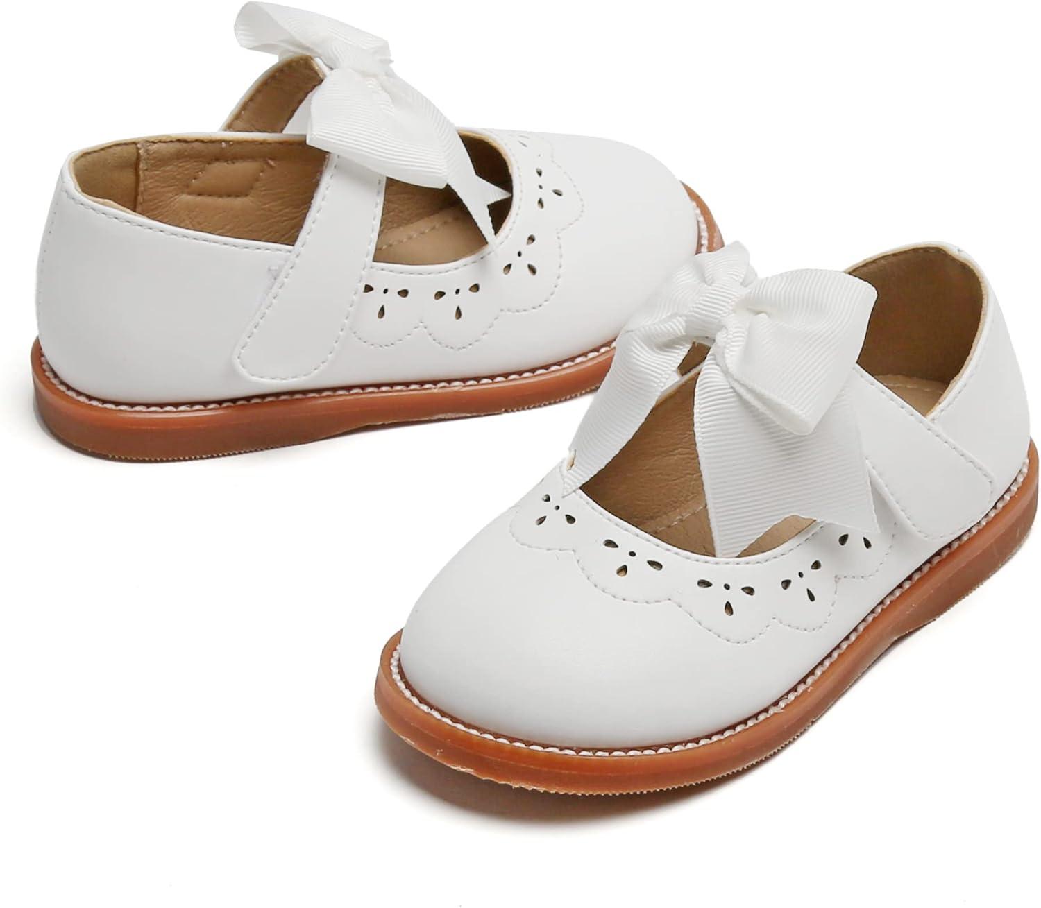 imageKolan Todder Little Girls Oxford Shoes Mary Jane TStrap School Uniform Party Dress Flat ShoesKe01white