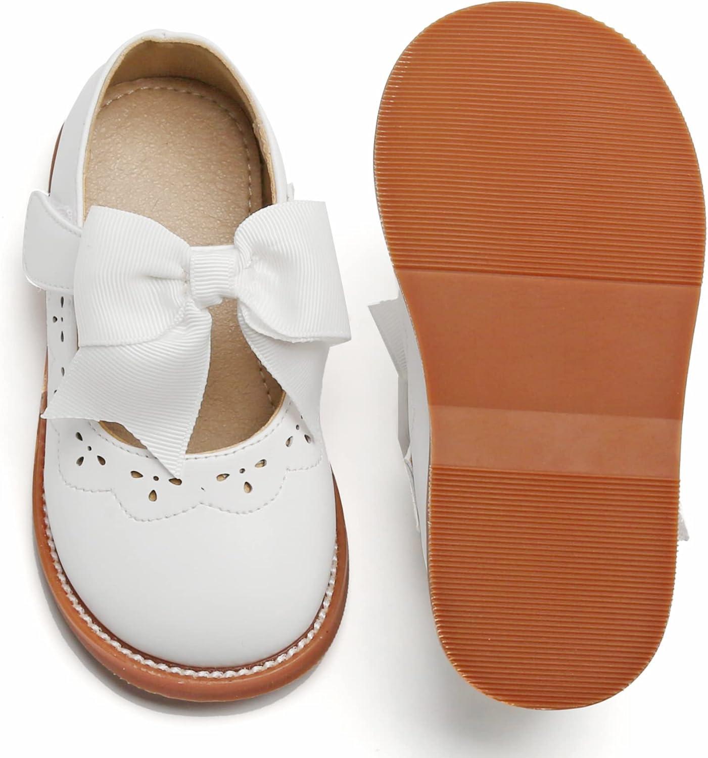 imageKolan Todder Little Girls Oxford Shoes Mary Jane TStrap School Uniform Party Dress Flat ShoesKe01white