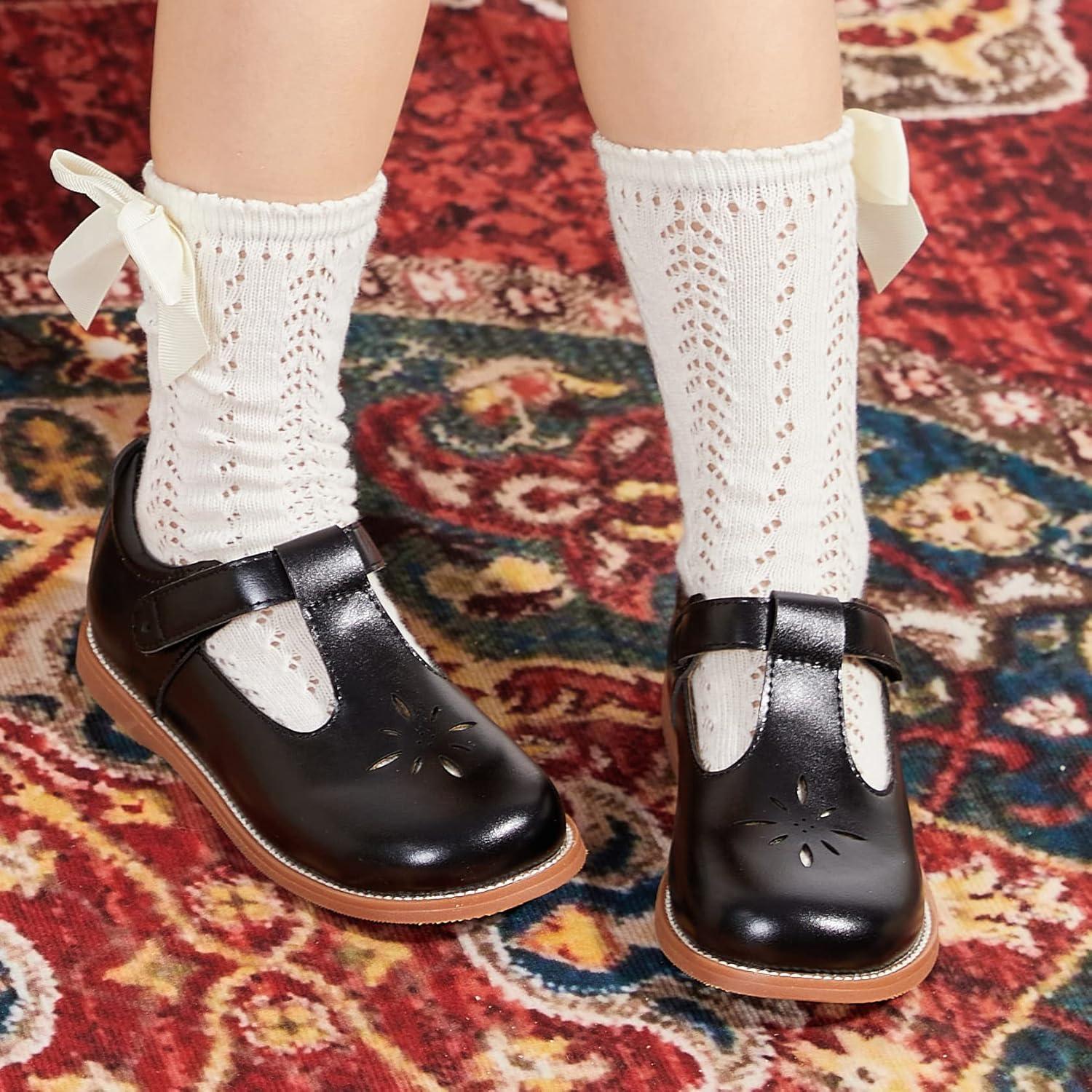 imageKolan Todder Little Girls Oxford Shoes Mary Jane TStrap School Uniform Party Dress Flat ShoesKe02black